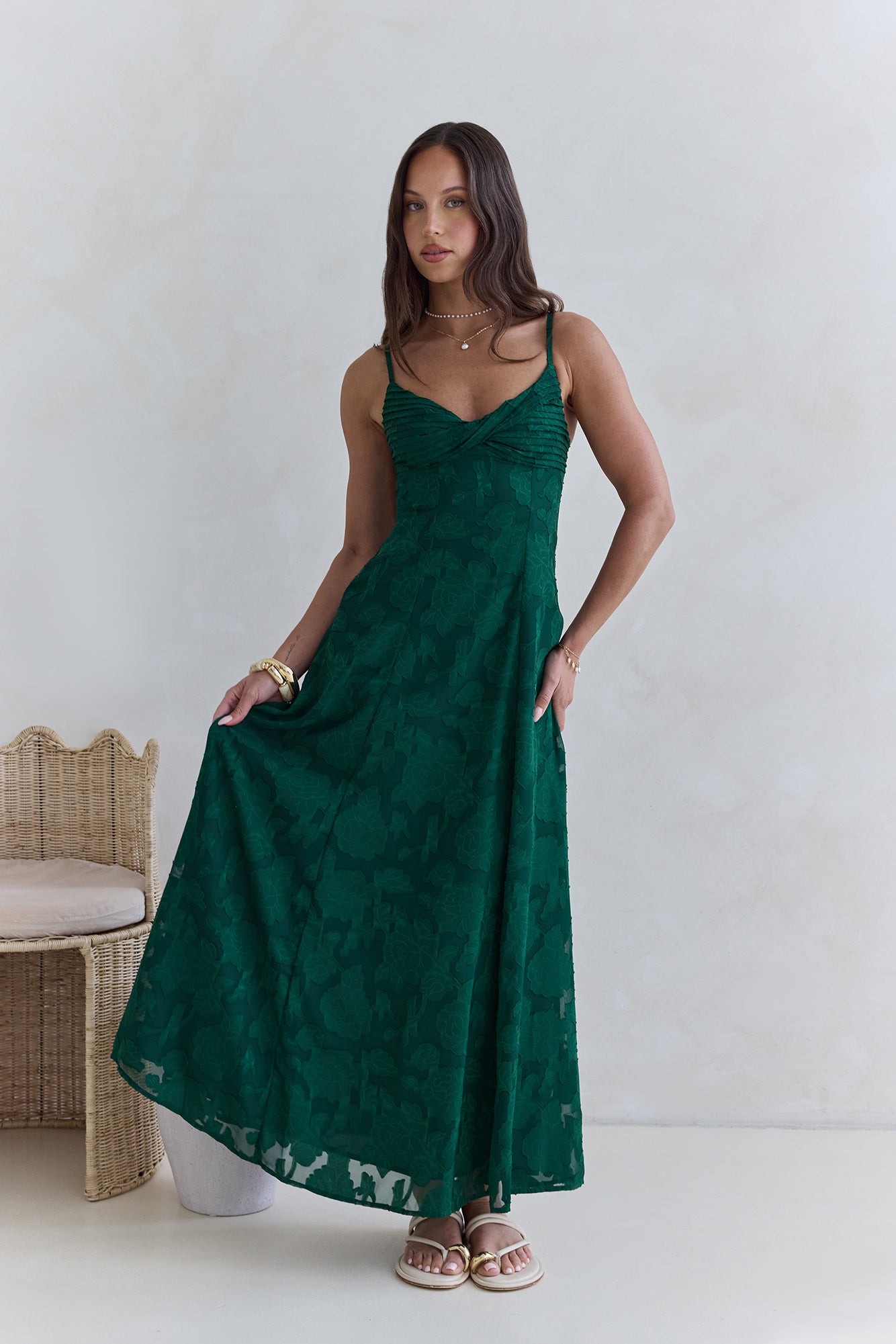 Habita Maxi Dress Forest Green-Seaa Fashion