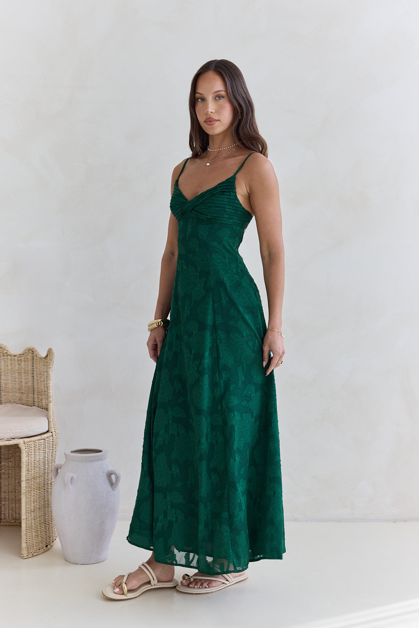 Habita Maxi Dress Forest Green-Seaa Fashion