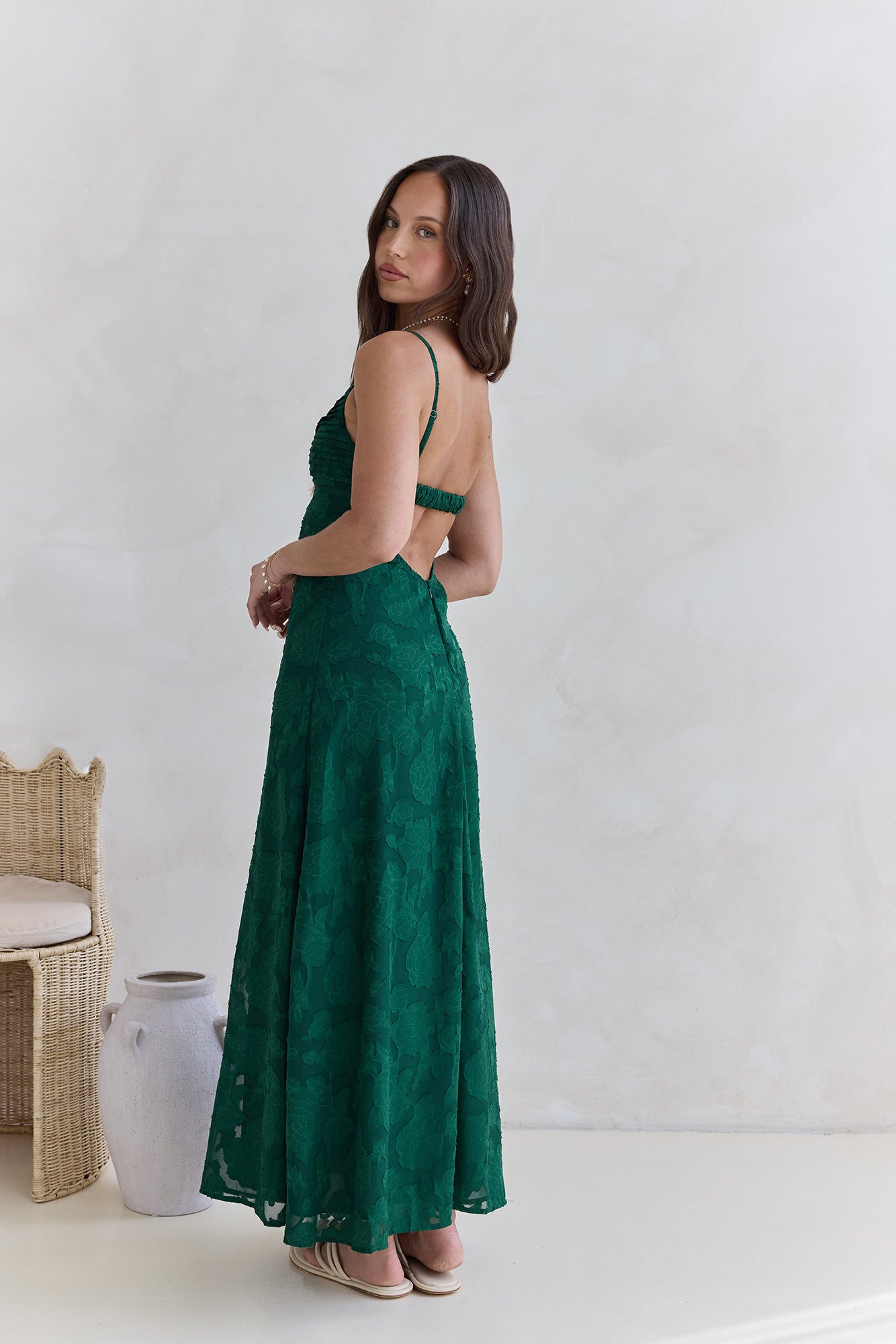 Habita Maxi Dress Forest Green-Seaa Fashion
