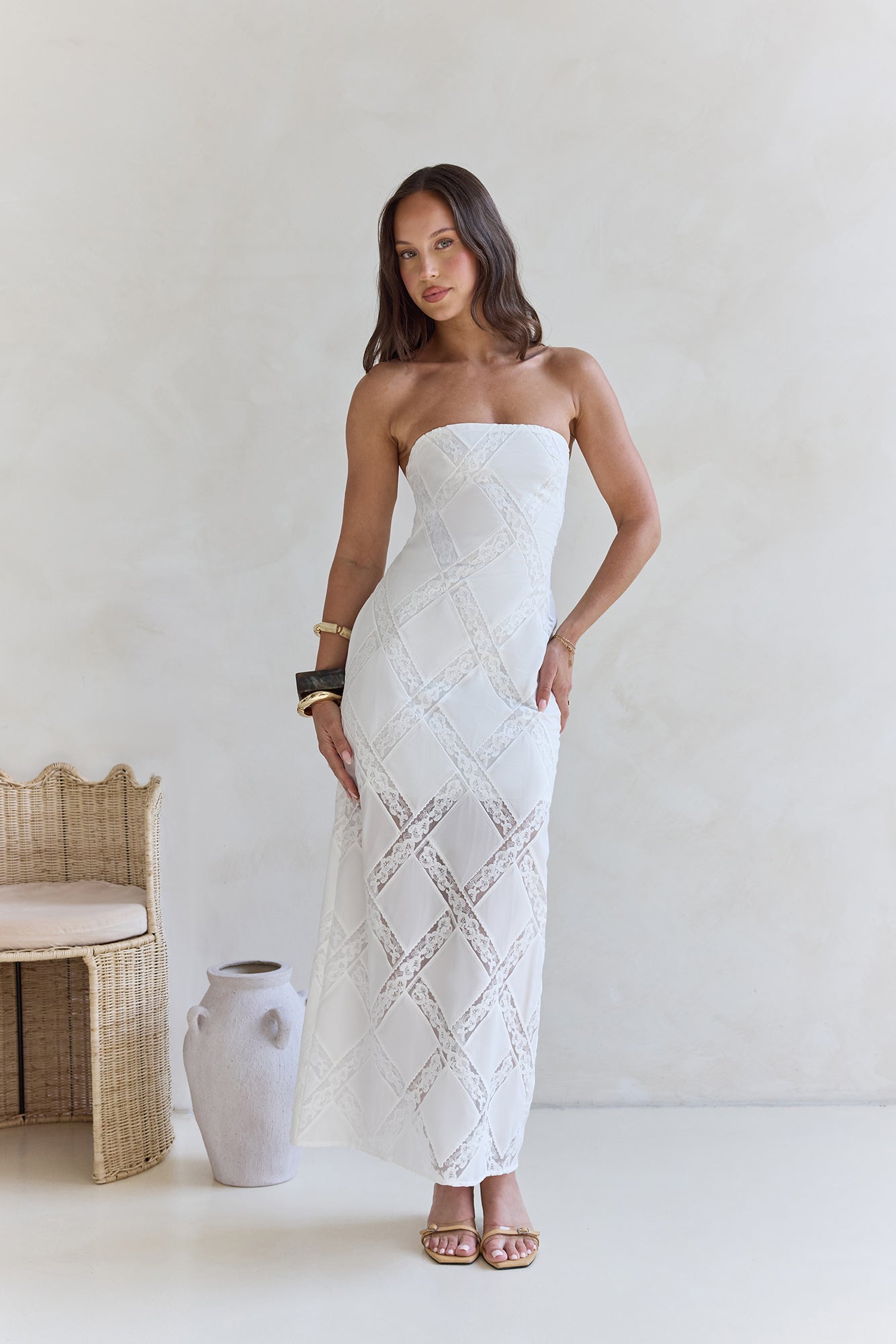 Ocean Air Oasis Strapless Maxi Dress White-Seaa Fashion