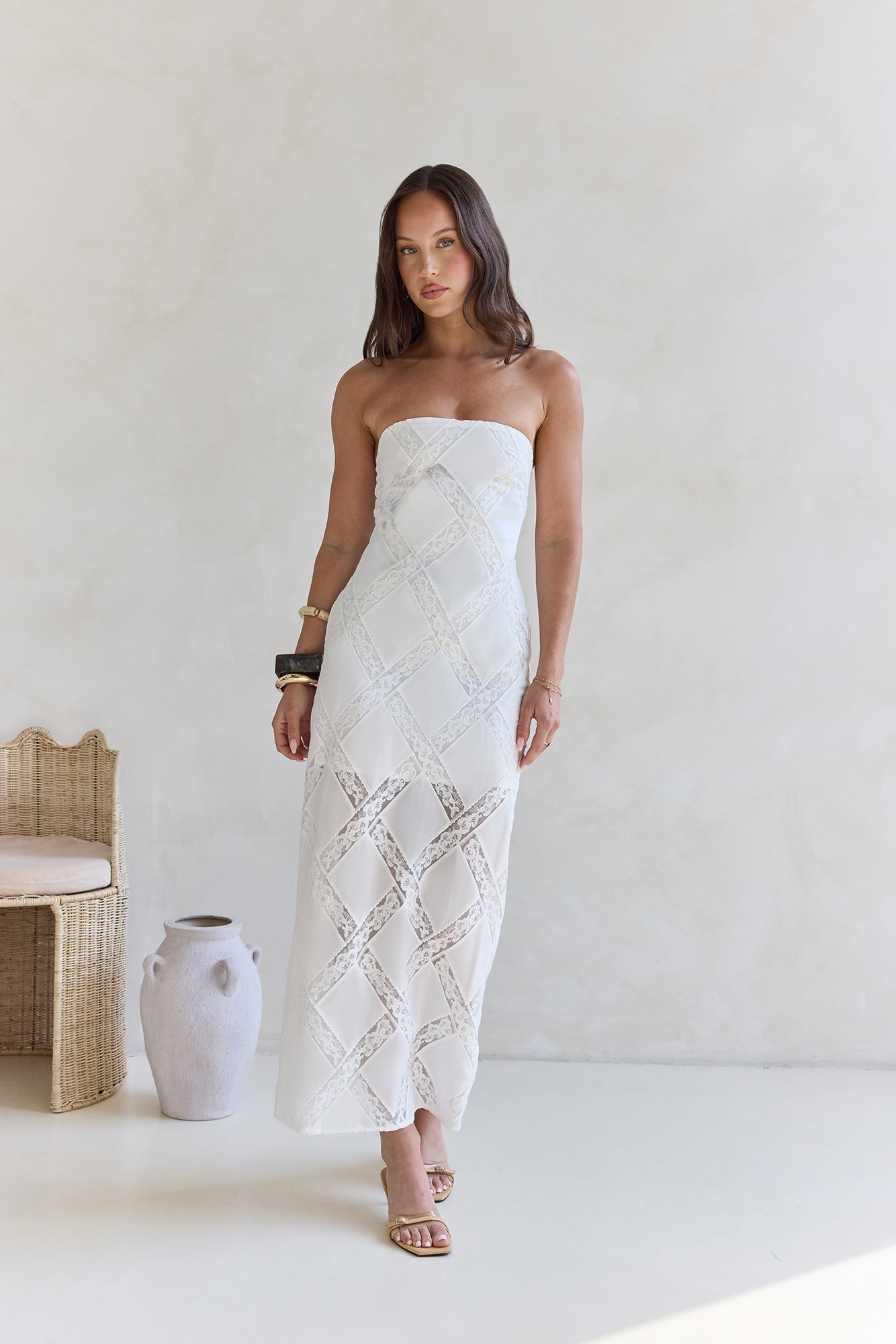 Ocean Air Oasis Strapless Maxi Dress White-Seaa Fashion