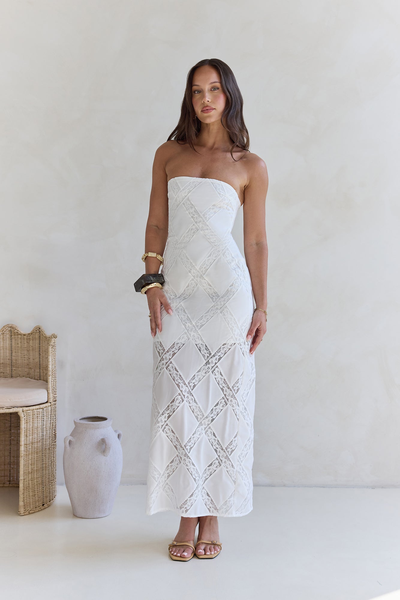 Ocean Air Oasis Strapless Maxi Dress White-Seaa Fashion