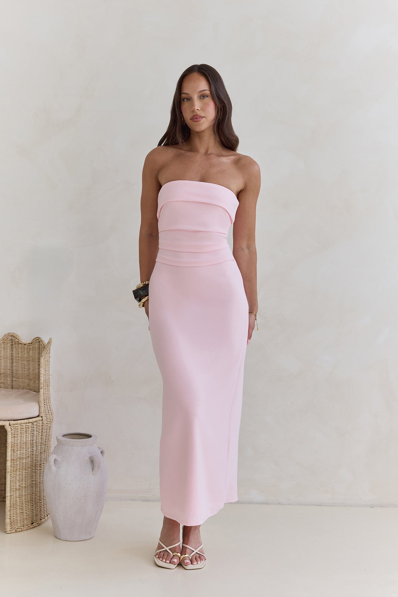 Sunny Daze Strapless Maxi Dress Pink-Seaa Fashion