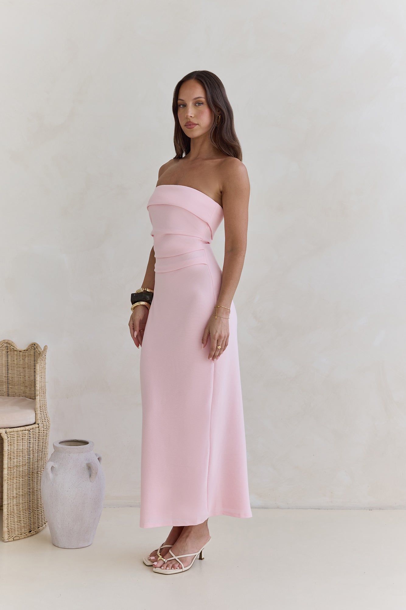 Sunny Daze Strapless Maxi Dress Pink-Seaa Fashion