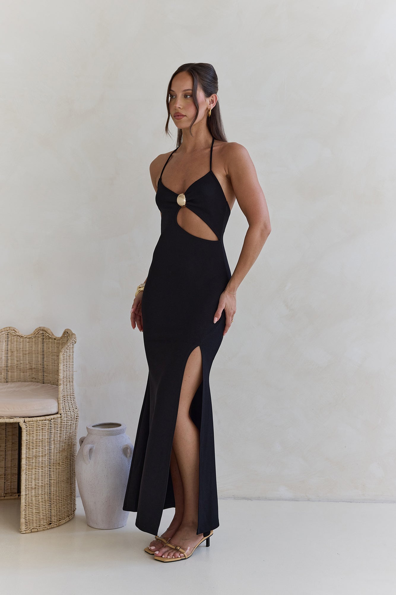 Glory Of Yours Halter Maxi Dress Black-Seaa Fashion