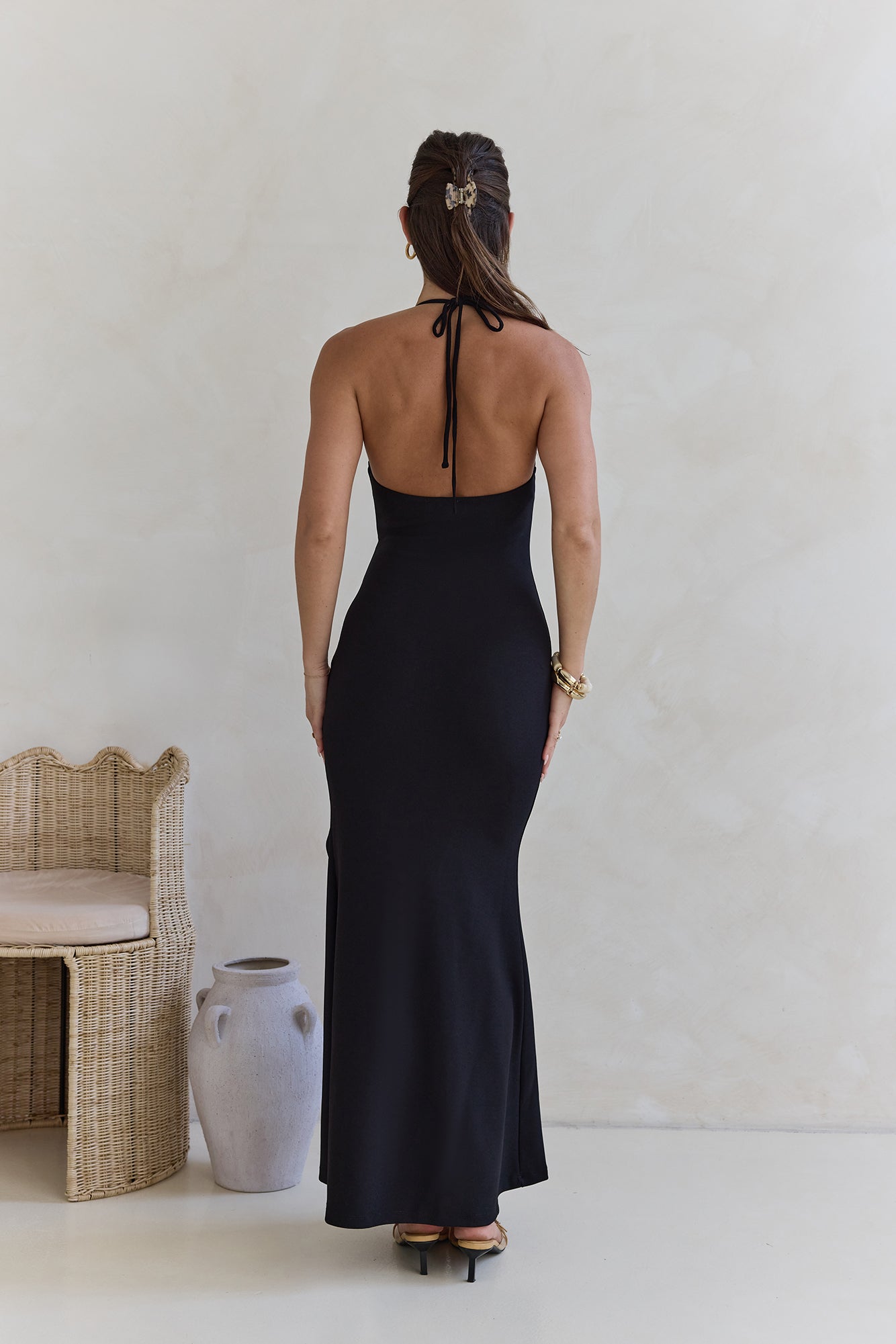 Glory Of Yours Halter Maxi Dress Black-Seaa Fashion