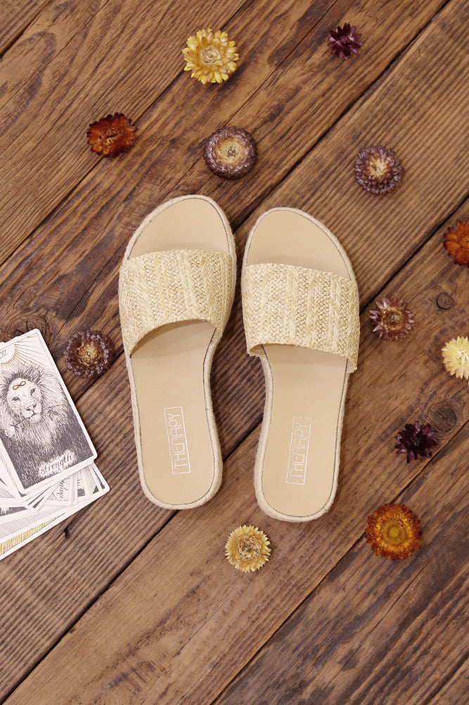 THERAPY Eden Slides Natural-Seaa Fashion