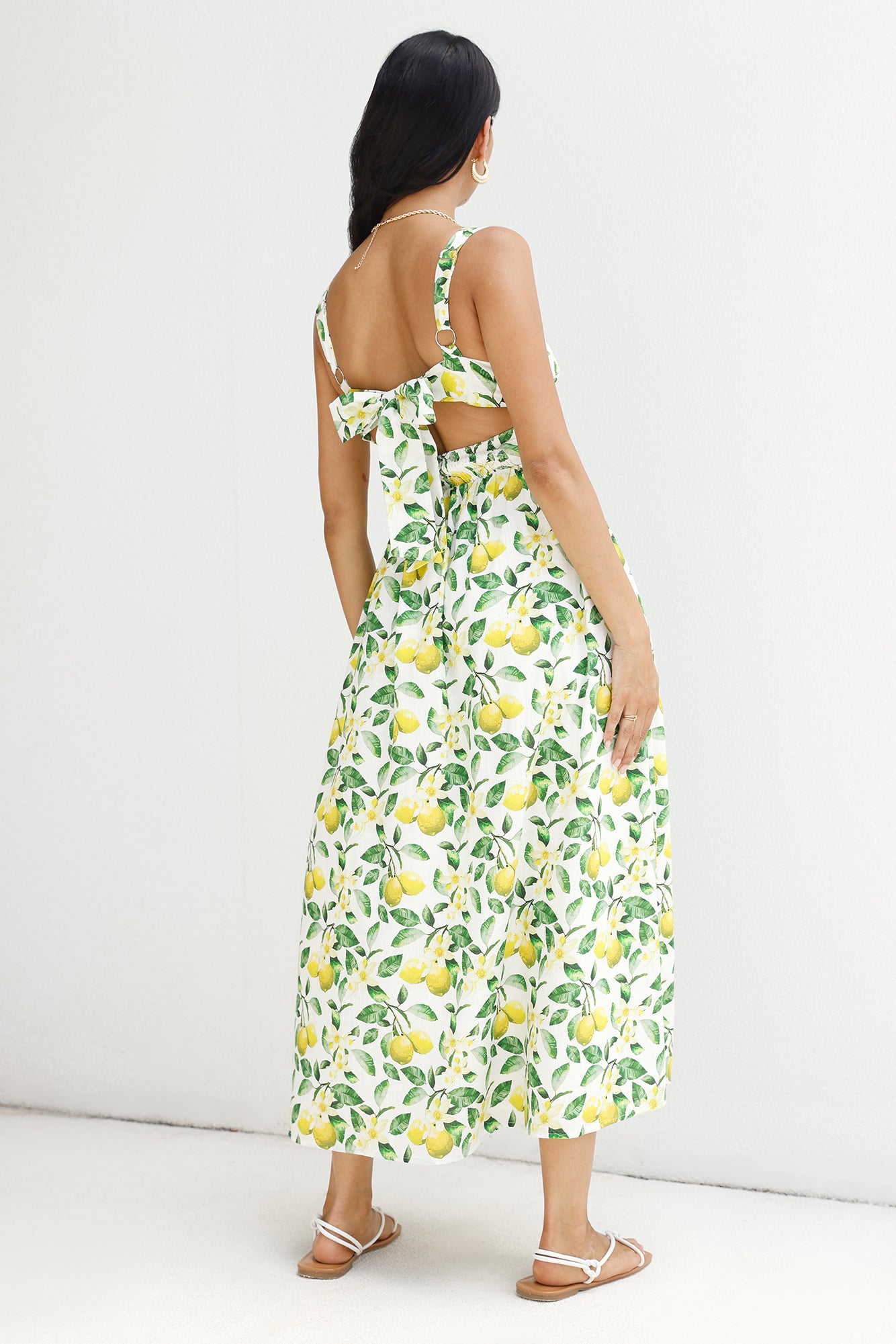 Under The Lemon Tree Midi Dress Print-Seaa Fashion
