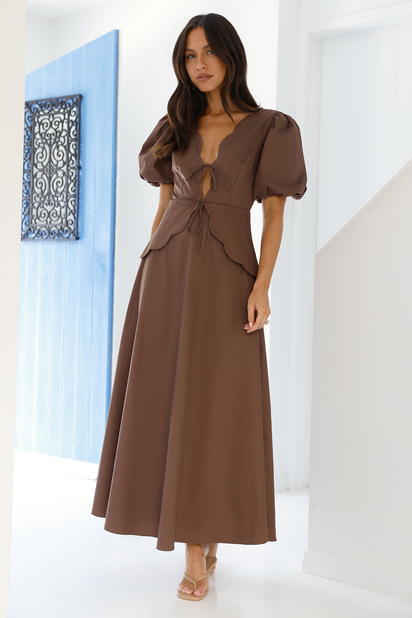 Dreamy Escape Maxi Dress Brown-Seaa Fashion