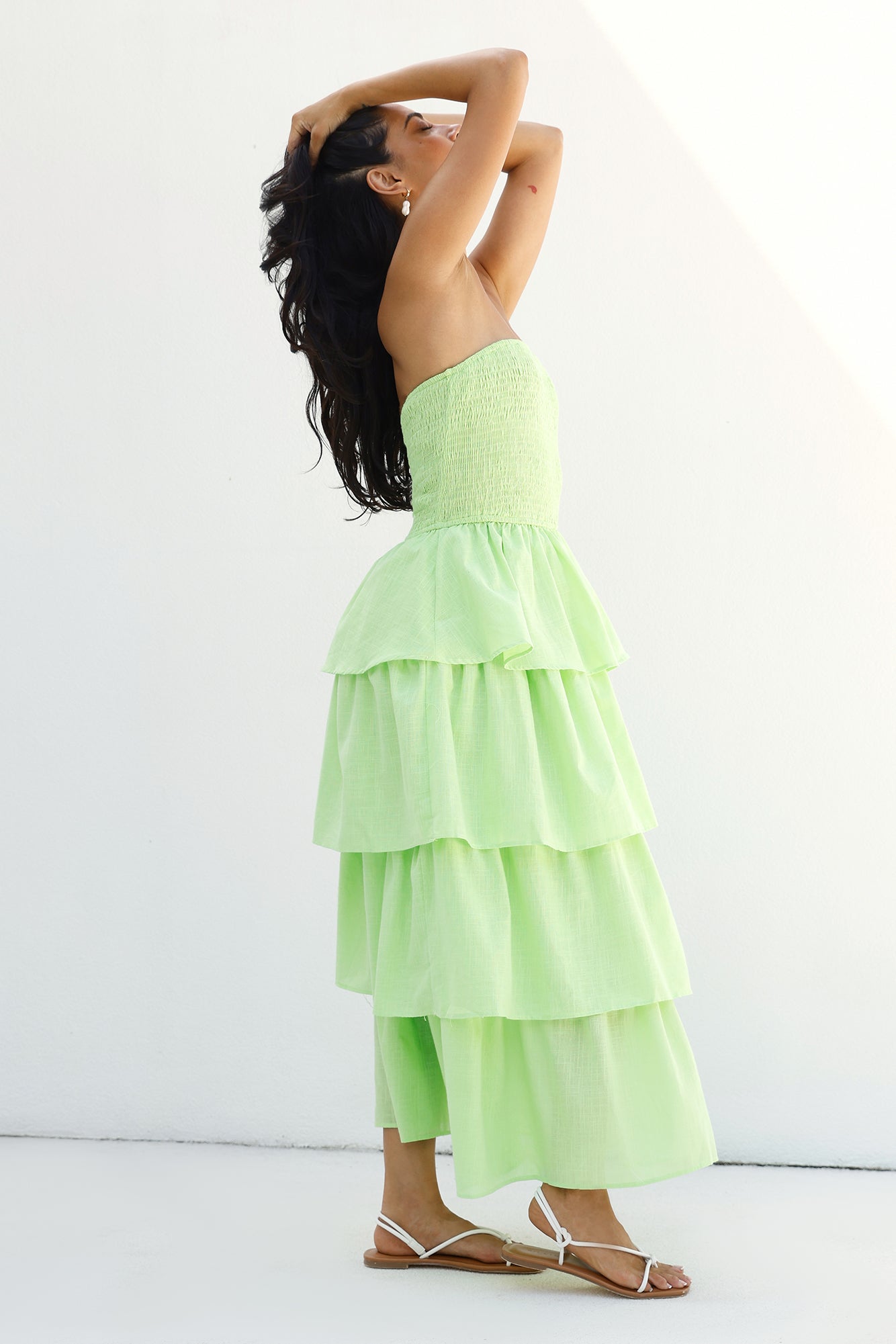 Glass Slipper Strapless Maxi Dress Green-Seaa Fashion