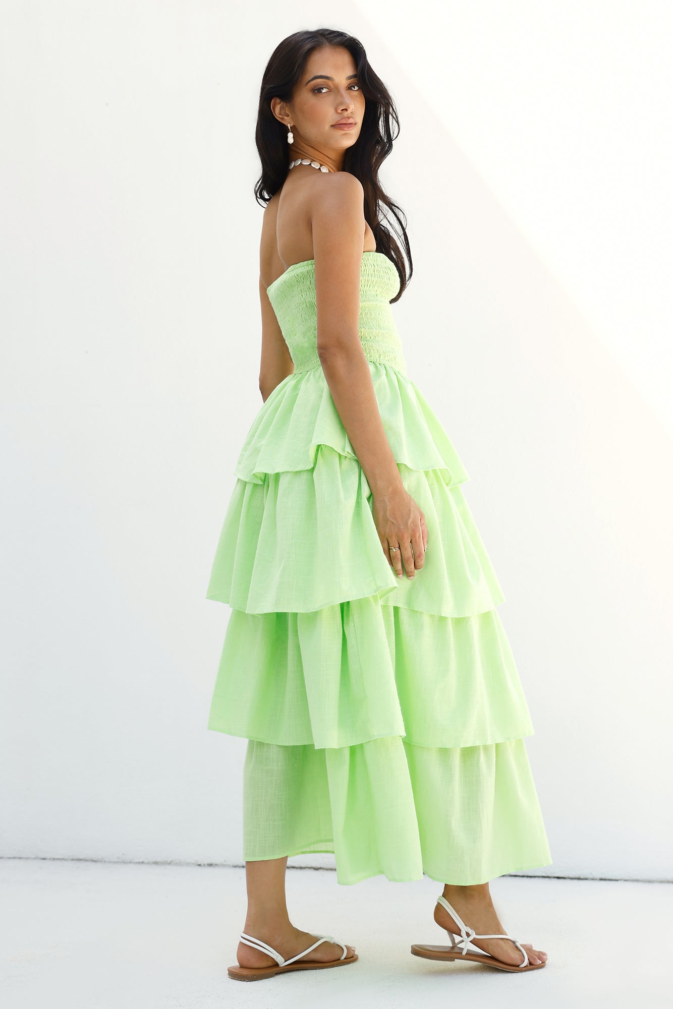 Glass Slipper Strapless Maxi Dress Green-Seaa Fashion