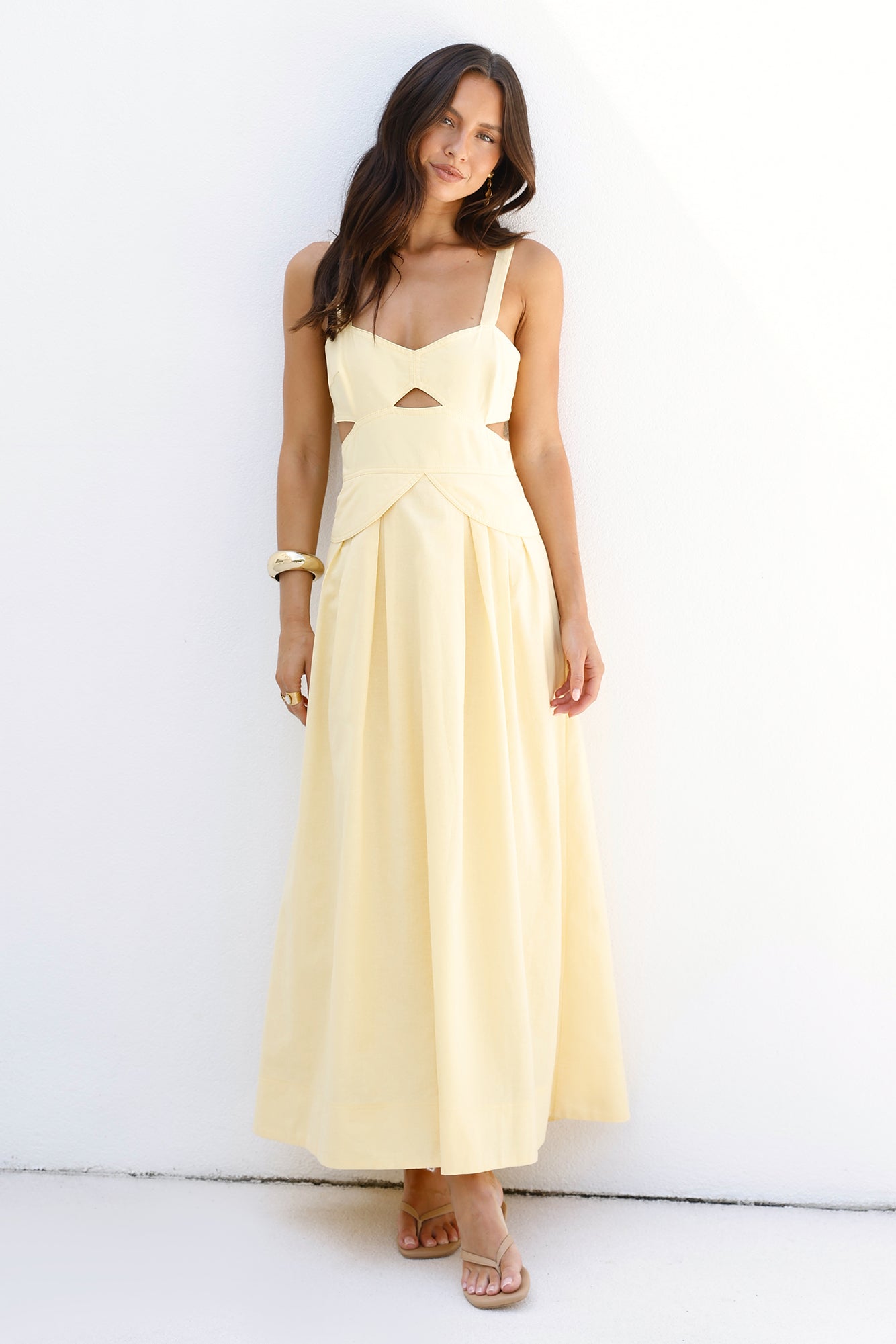 Wild Dahlia Maxi Dress Yellow-Seaa Fashion