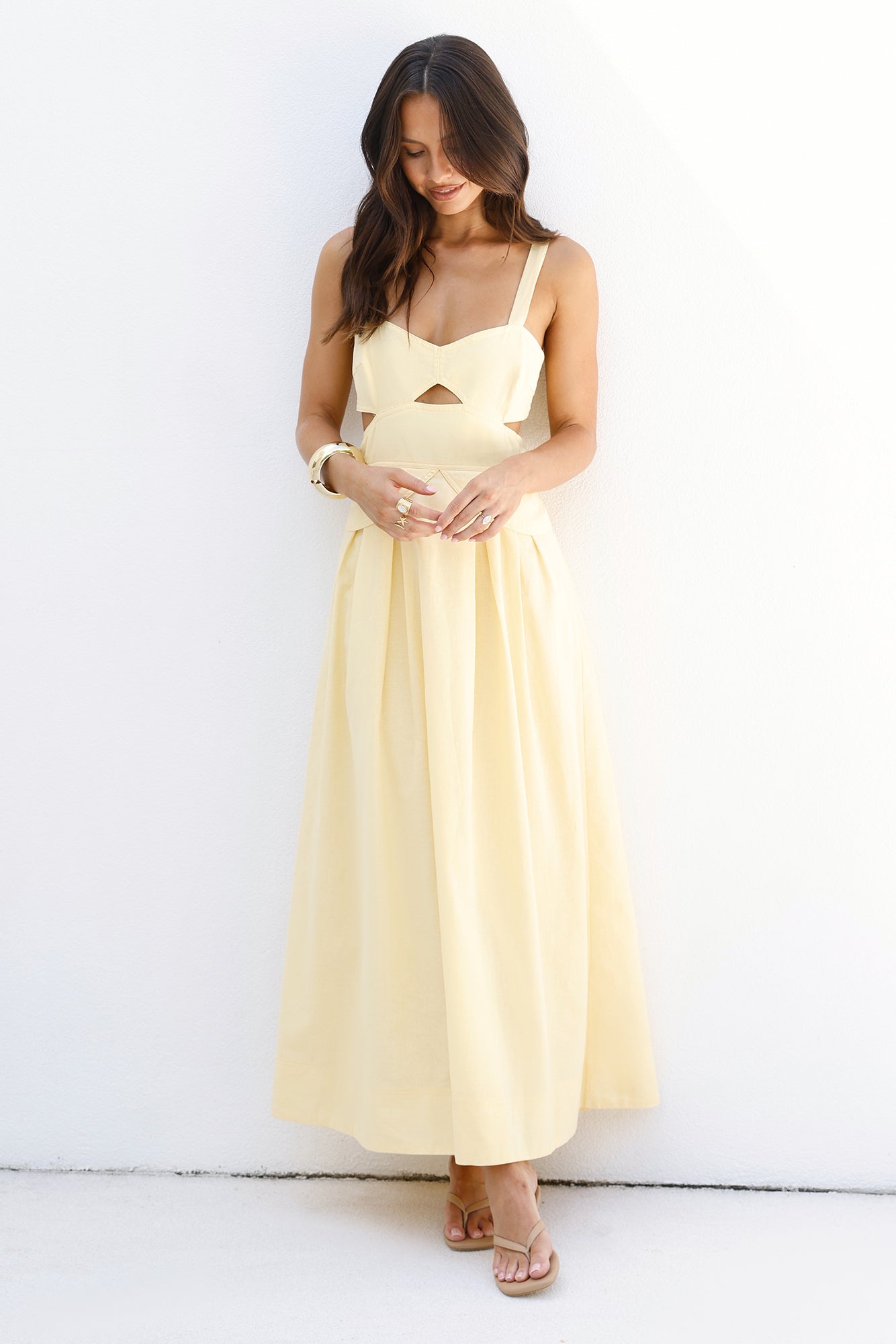 Wild Dahlia Maxi Dress Yellow-Seaa Fashion
