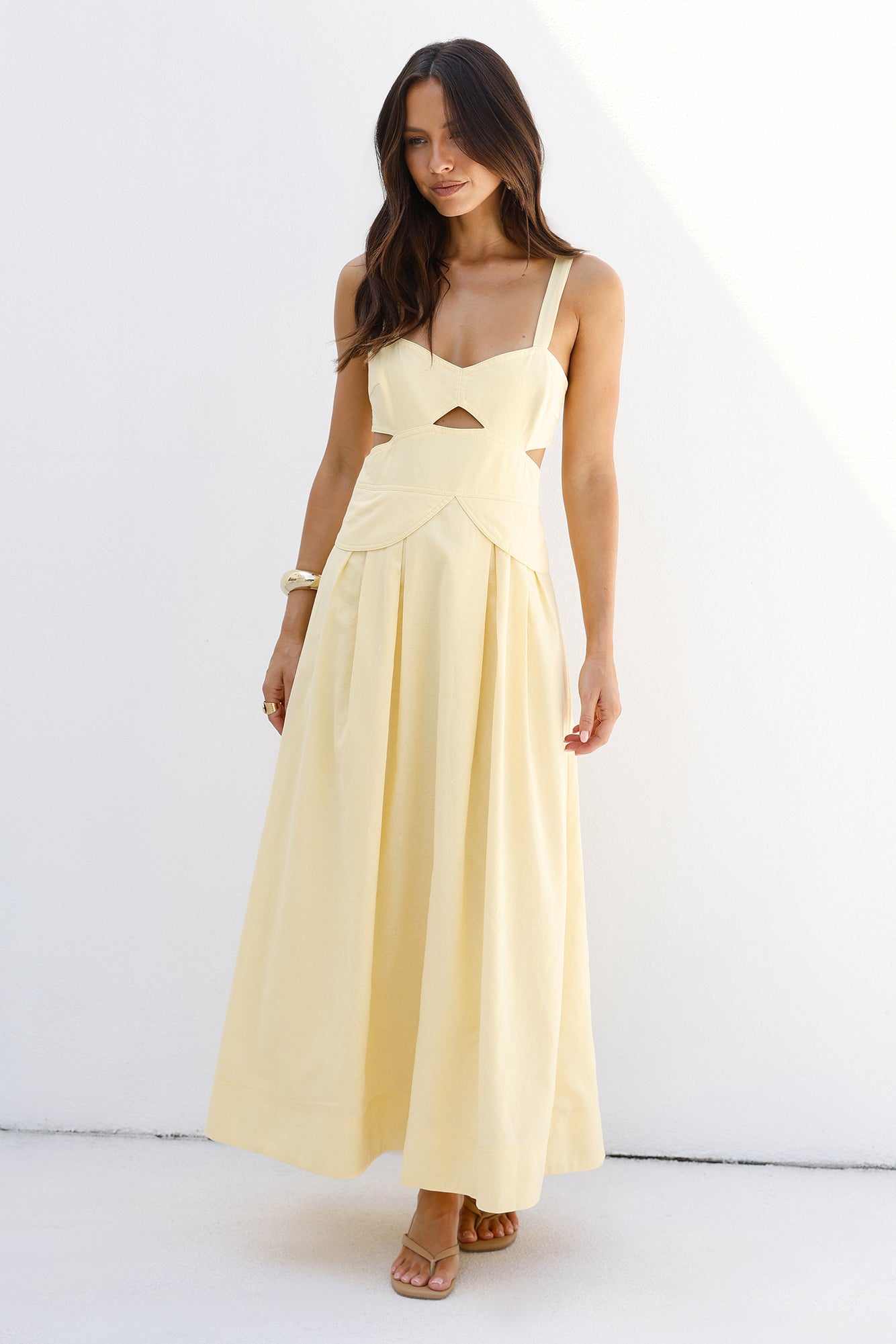 Wild Dahlia Maxi Dress Yellow-Seaa Fashion