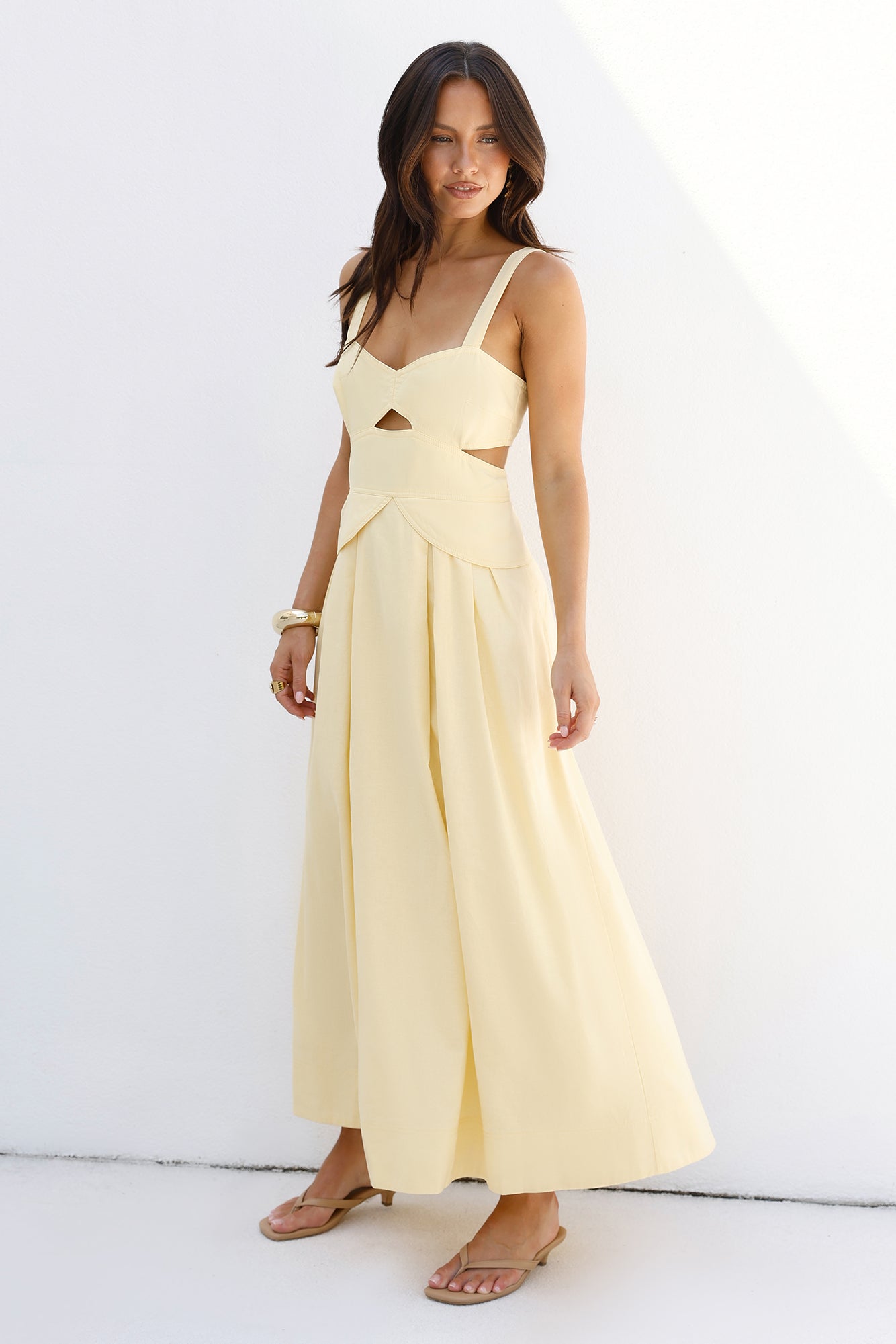 Wild Dahlia Maxi Dress Yellow-Seaa Fashion