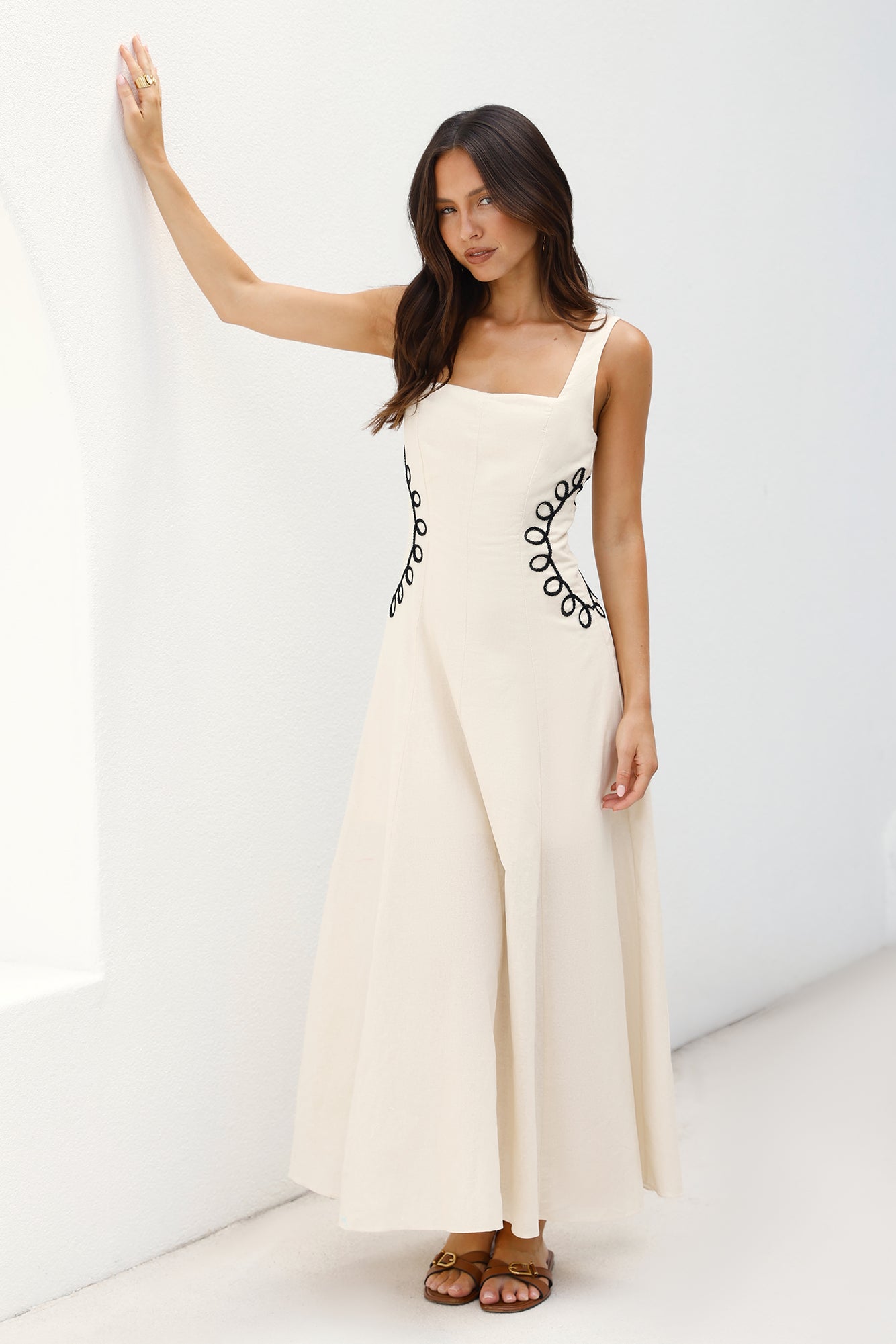 Sonora Sun Maxi Dress Beige-Seaa Fashion