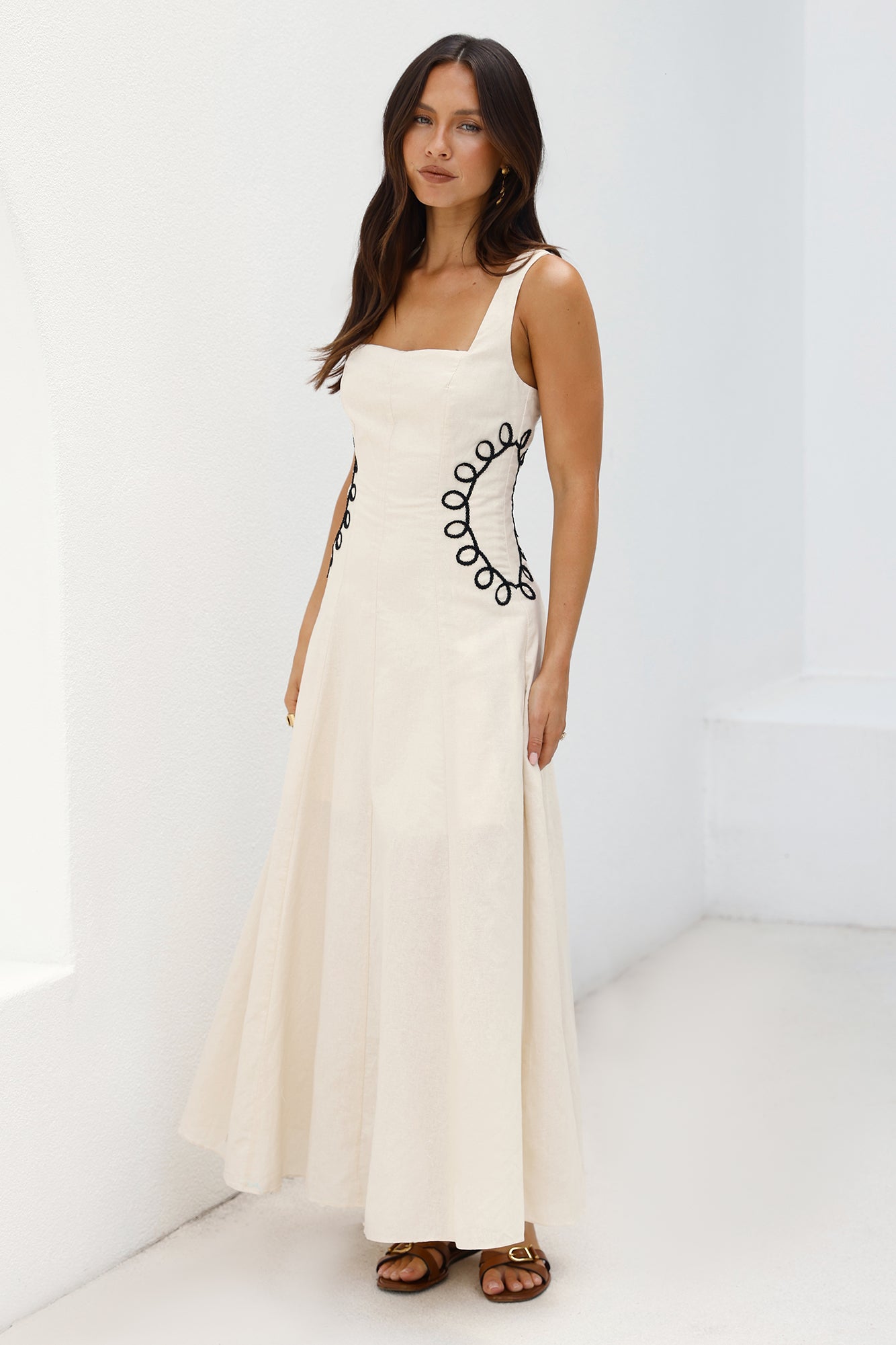 Sonora Sun Maxi Dress Beige-Seaa Fashion