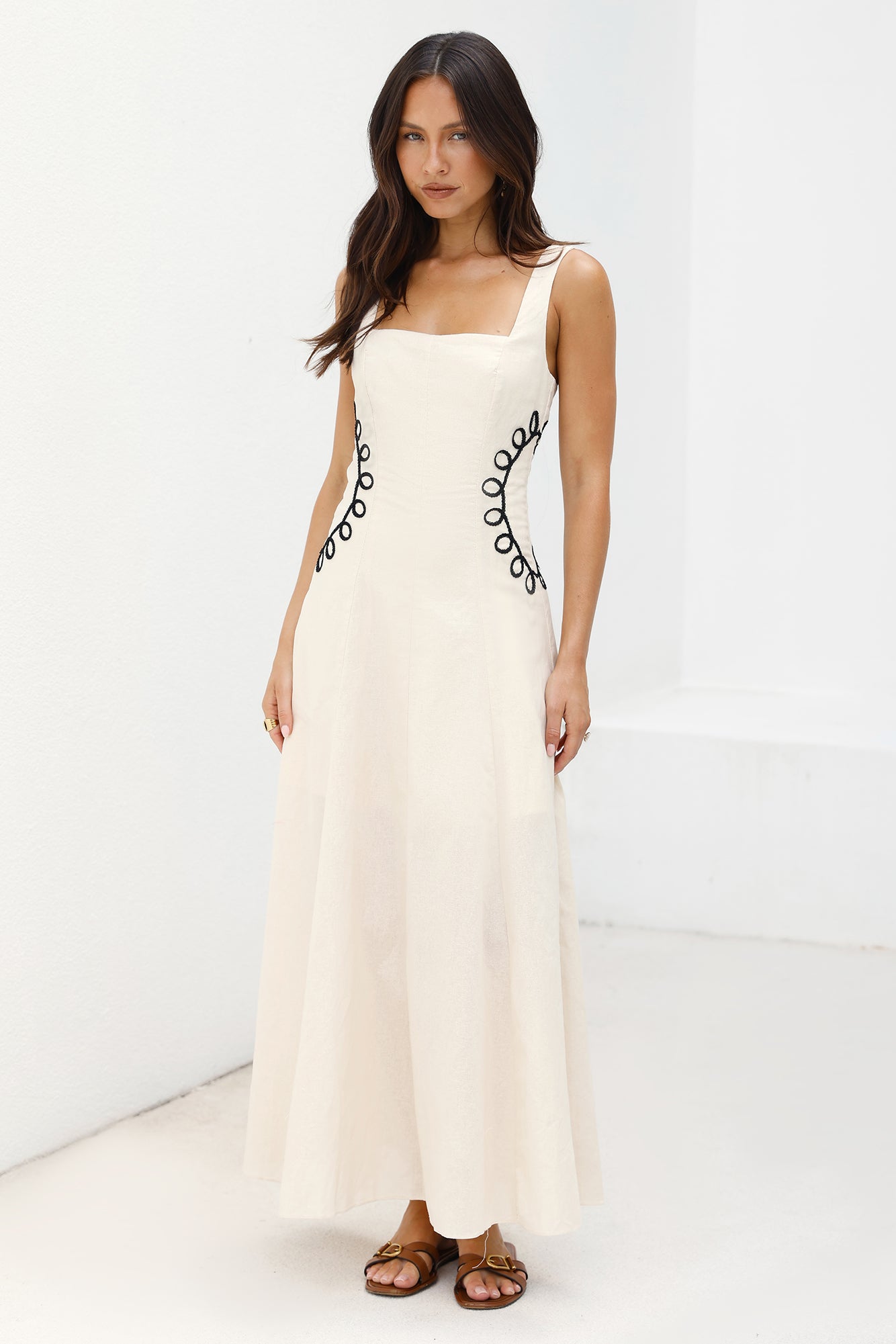 Sonora Sun Maxi Dress Beige-Seaa Fashion