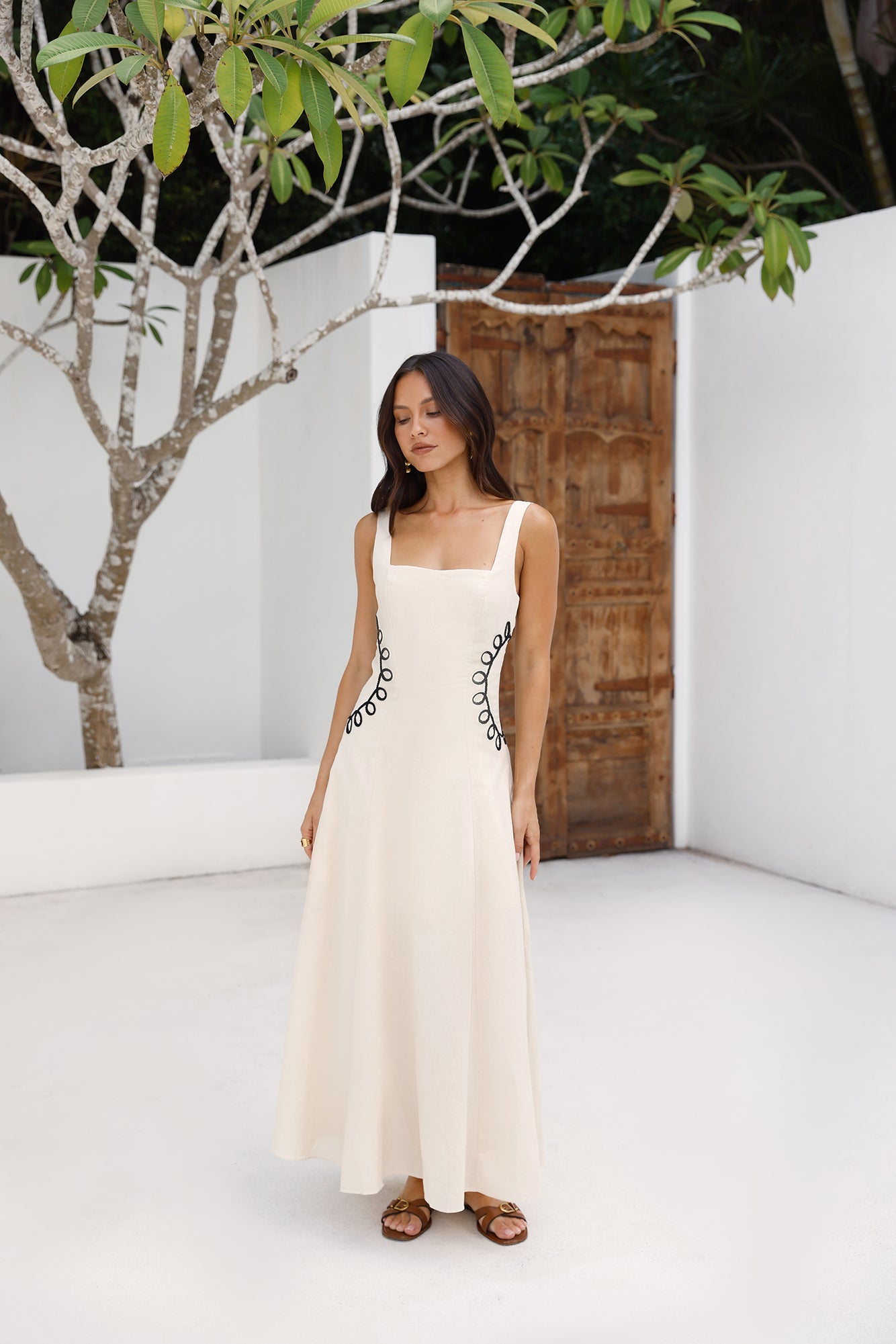 Sonora Sun Maxi Dress Beige-Seaa Fashion