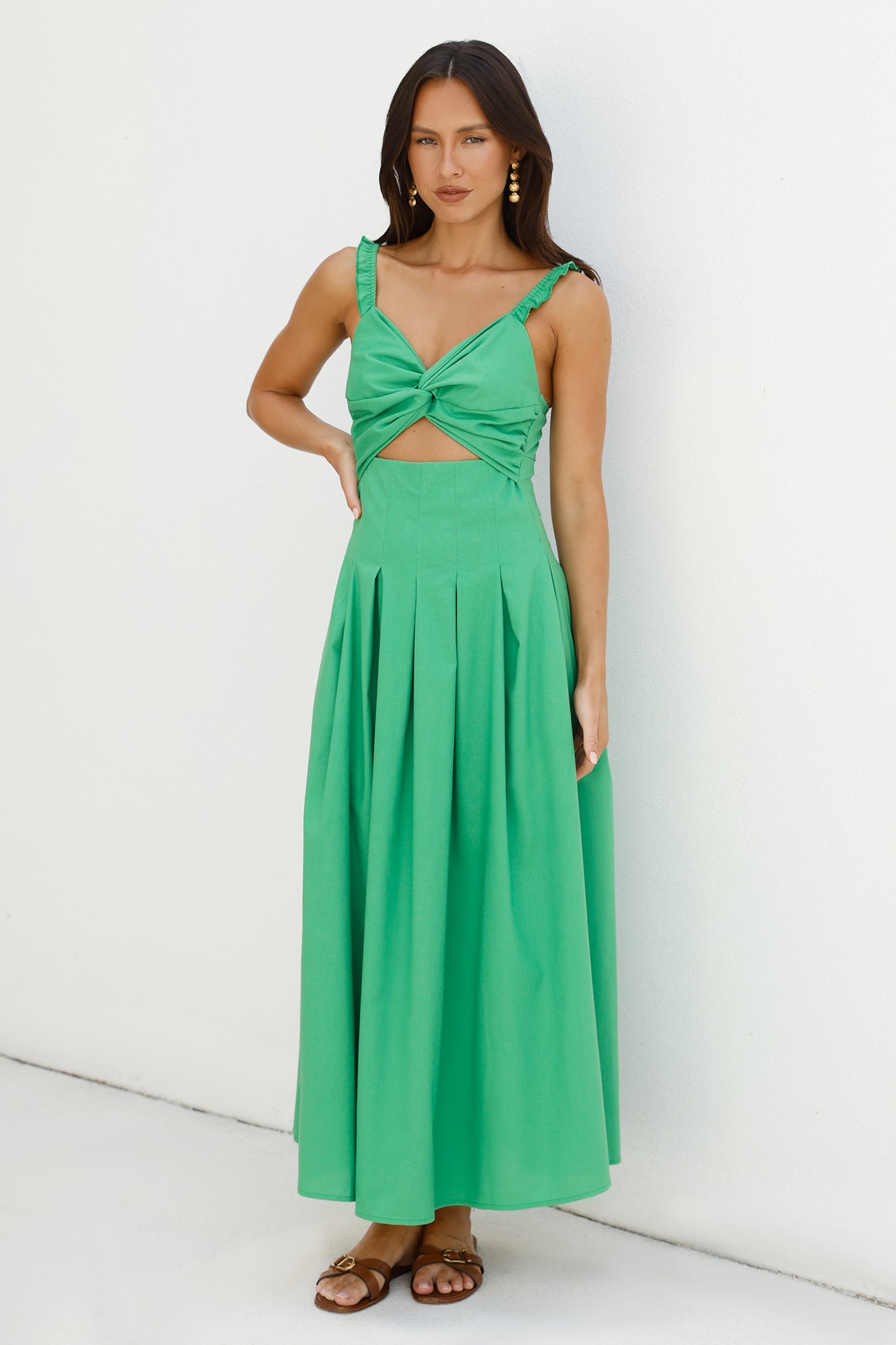 Cherry Kisses Maxi Dress Green-Seaa Fashion