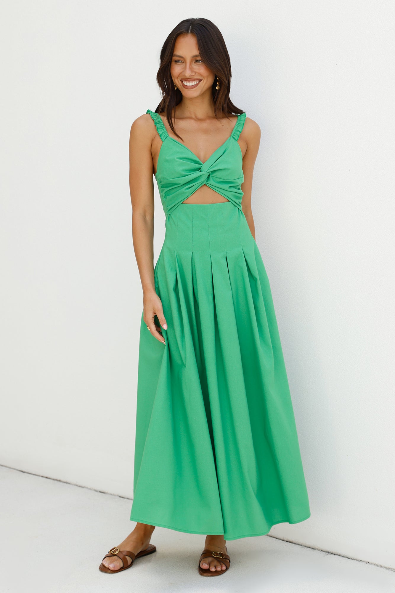 Cherry Kisses Maxi Dress Green-Seaa Fashion