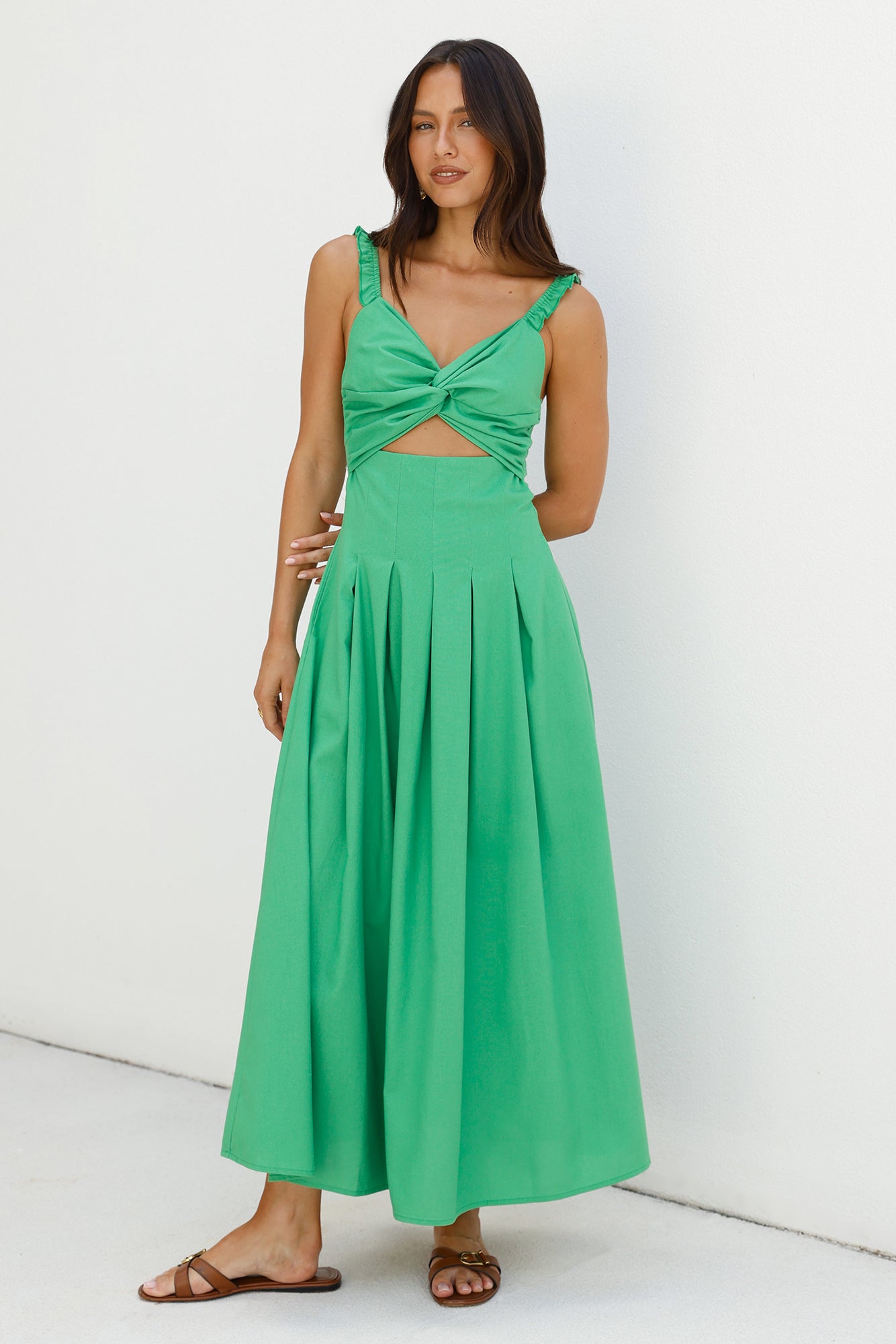 Cherry Kisses Maxi Dress Green-Seaa Fashion