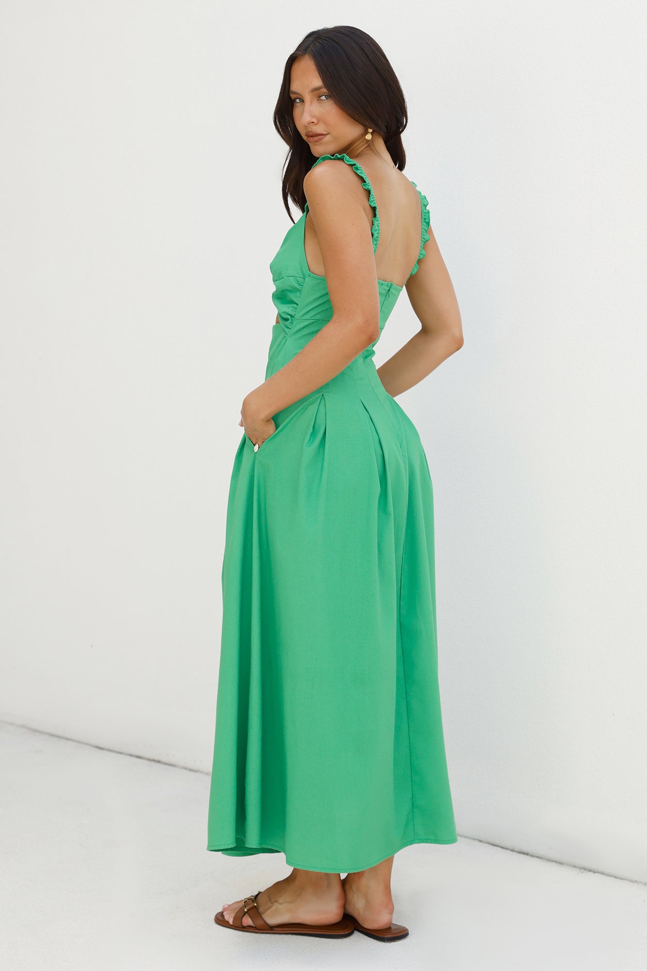Cherry Kisses Maxi Dress Green-Seaa Fashion