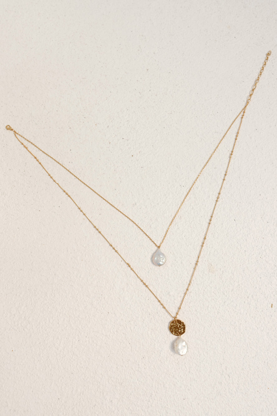 18K Gold plated Shores And Necklace Gold-Seaa Fashion