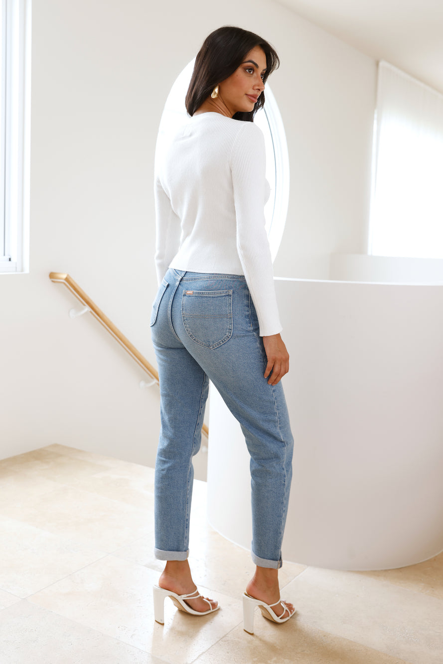 RIDERS BY LEE Hi Mom Inspiration Blue-Seaa Fashion