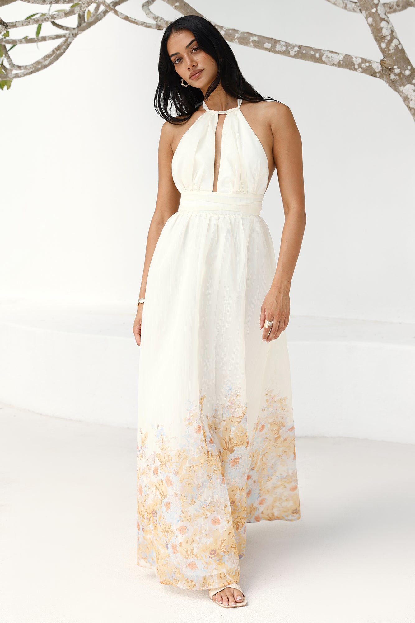 The Meadow's Secret Halter Maxi Dress Yellow-Seaa Fashion