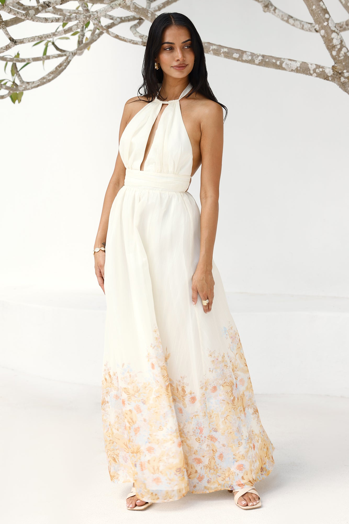The Meadow's Secret Halter Maxi Dress Yellow-Seaa Fashion