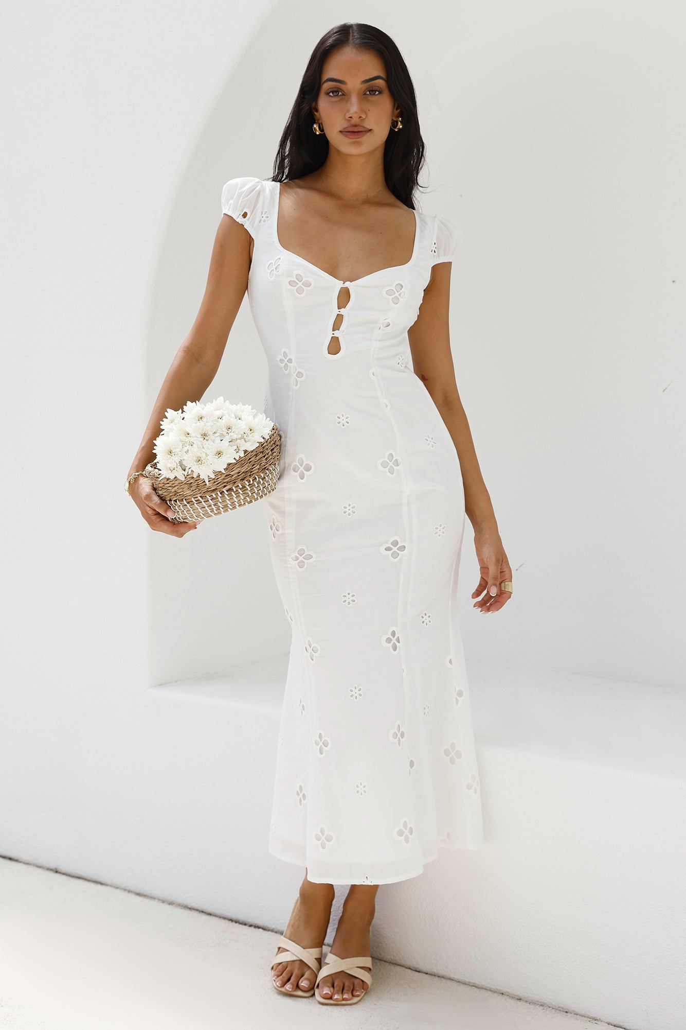 Vintage Song Midi Dress White-Seaa Fashion