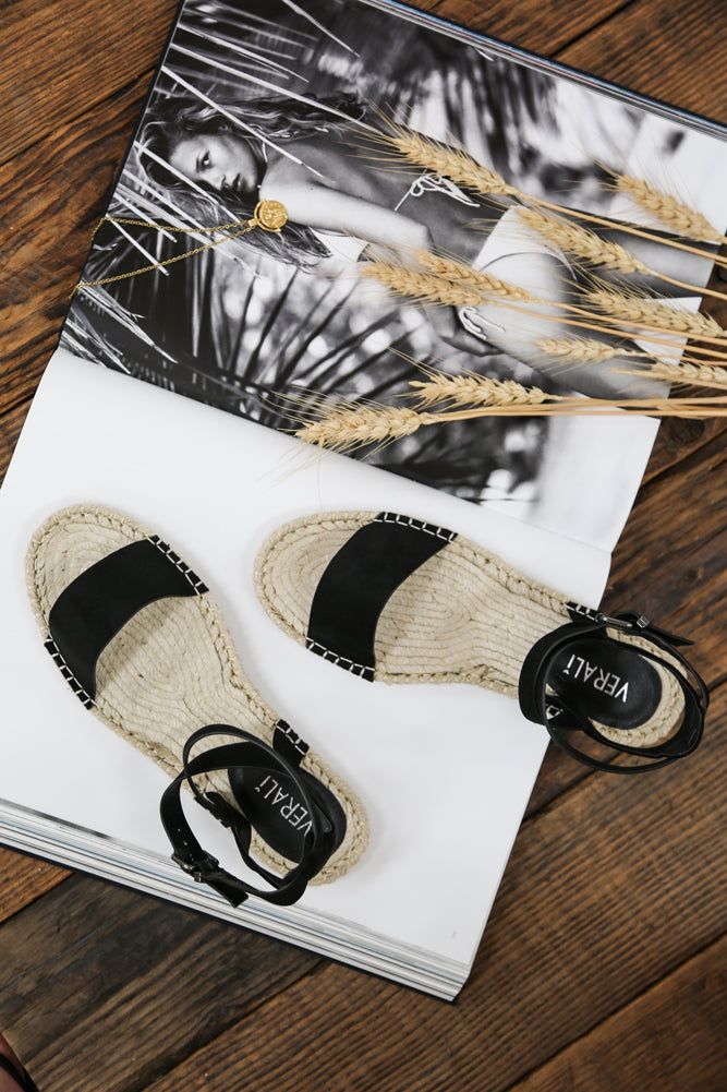 VERALI Enya Sandal Black Micro-Seaa Fashion