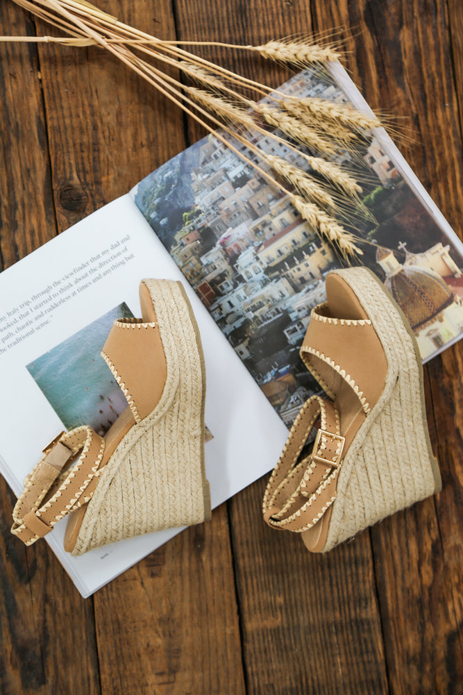 BILLINI Sasha Wedge Heel Camel Nubuck-Seaa Fashion