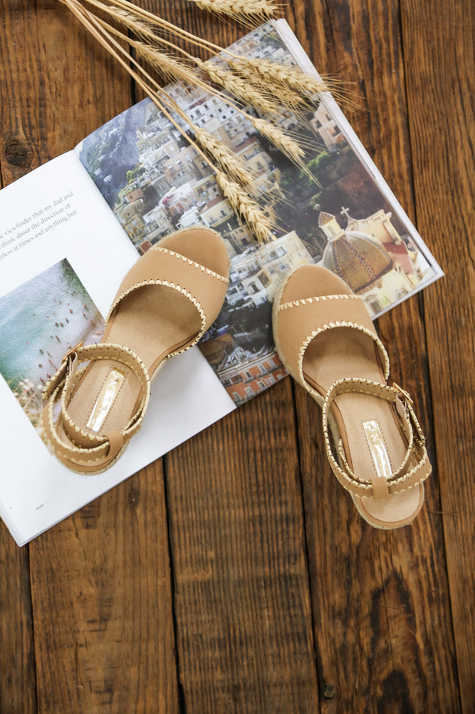 BILLINI Sasha Wedge Heel Camel Nubuck-Seaa Fashion