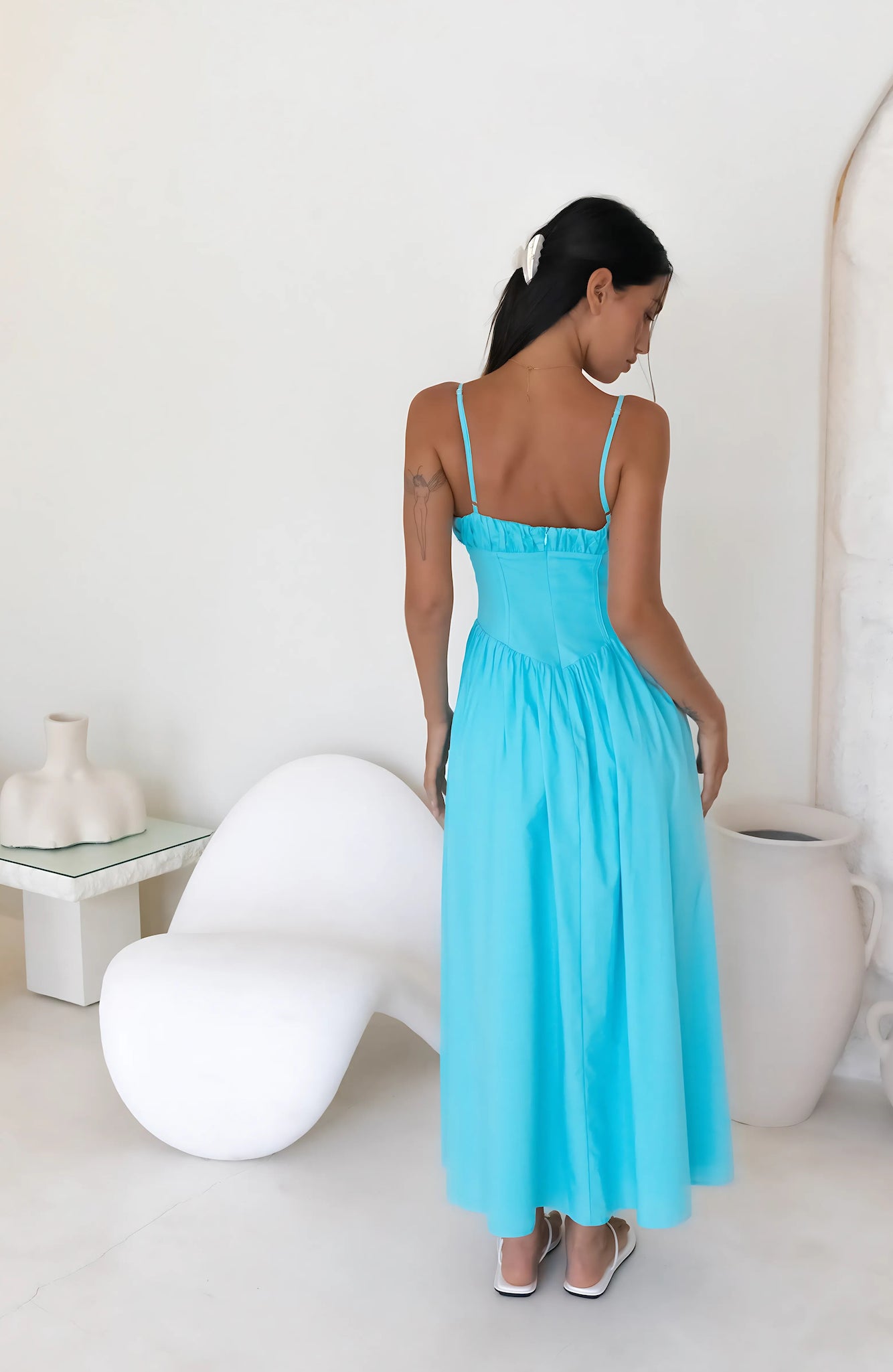 Whimsical Woods Maxi Dress Aqua-Seaa Fashion