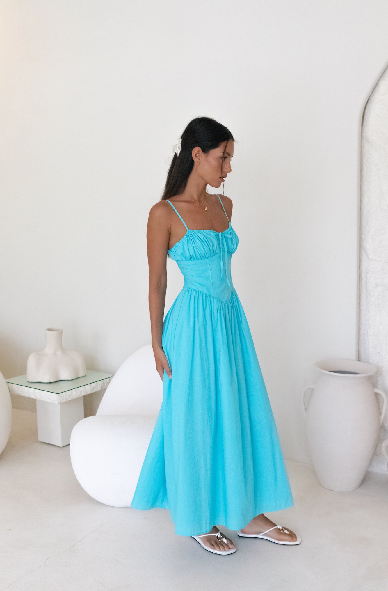 Whimsical Woods Maxi Dress Aqua-Seaa Fashion