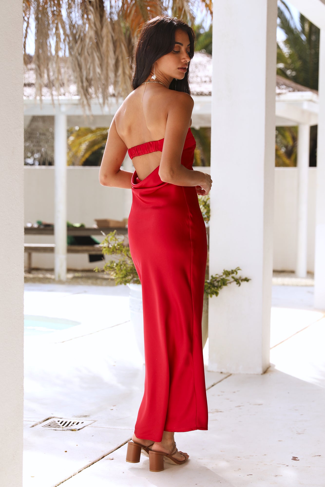 Gleam In Gold Maxi Dress Red-Seaa Fashion