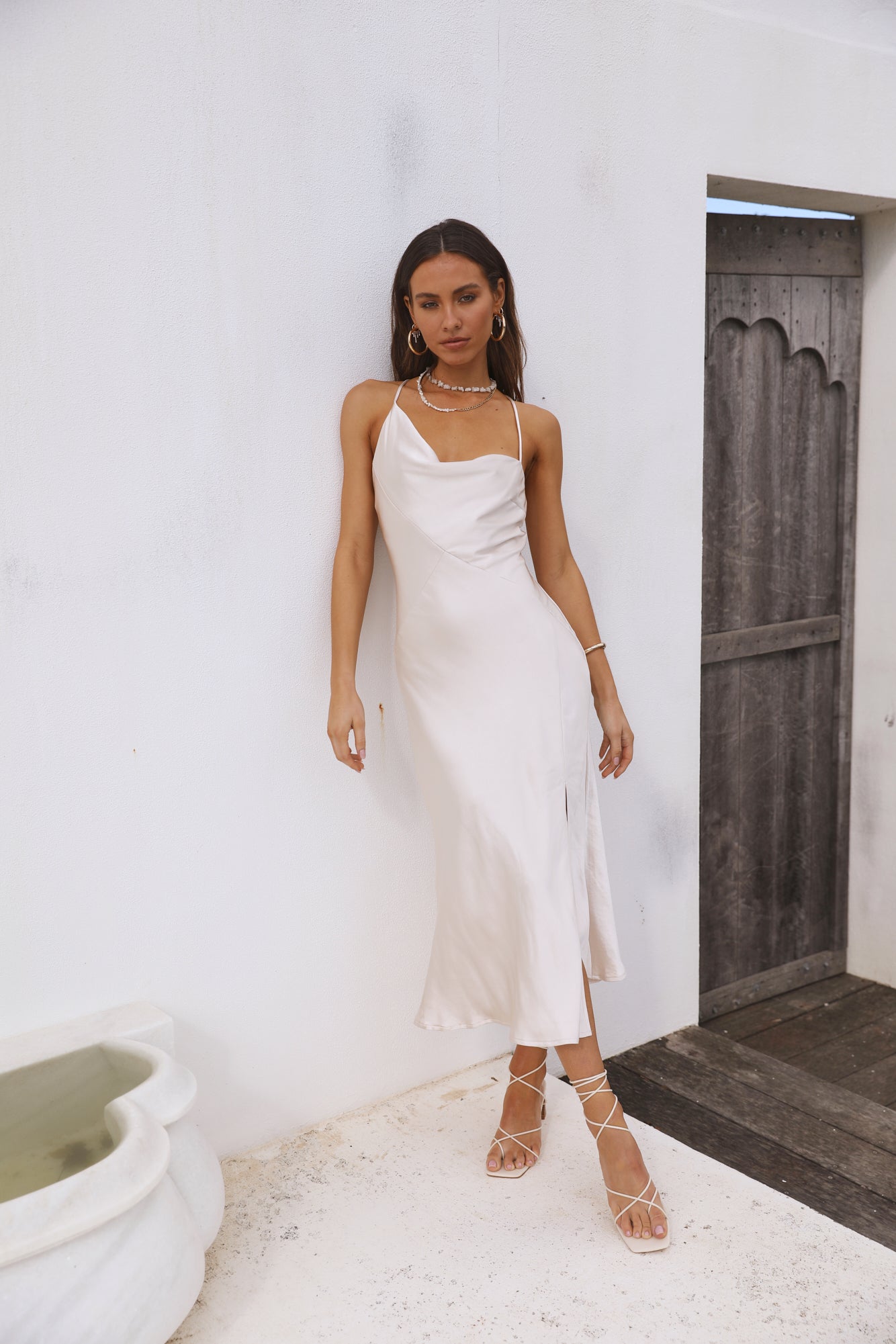 Sunset Pavilion Maxi Dress Champagne-Seaa Fashion