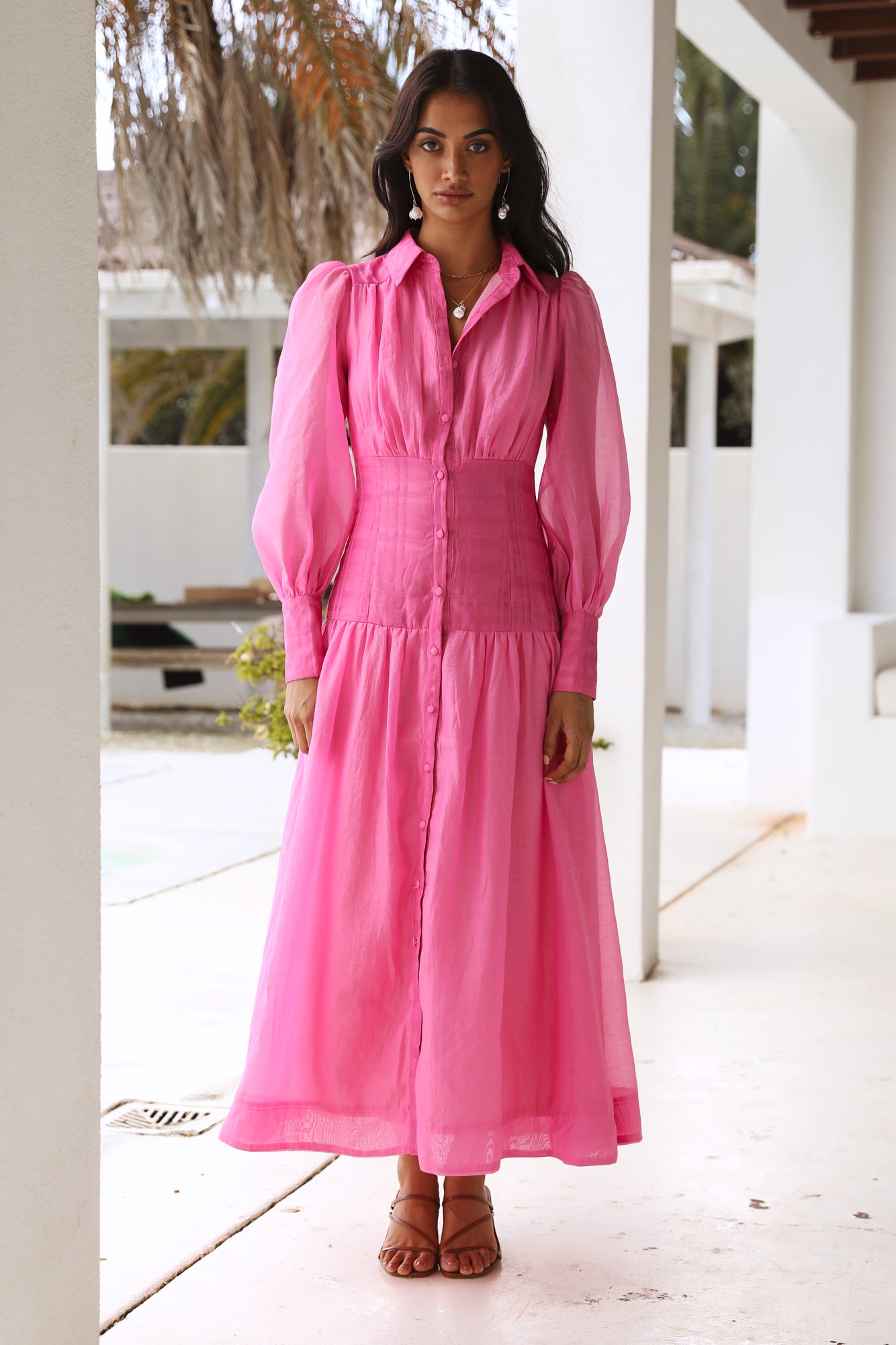 Coral Oceans Maxi Dress Pink-Seaa Fashion