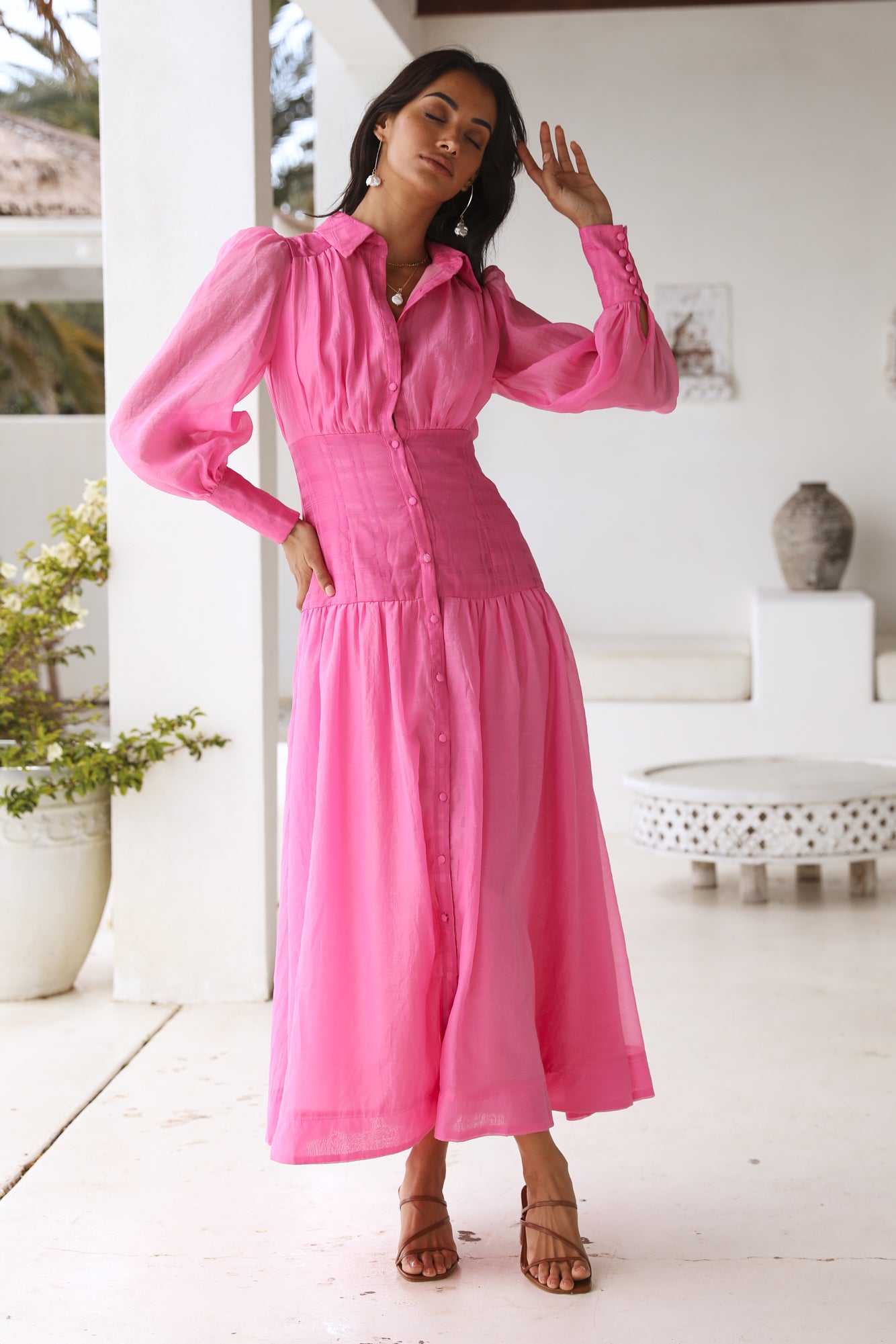 Coral Oceans Maxi Dress Pink-Seaa Fashion