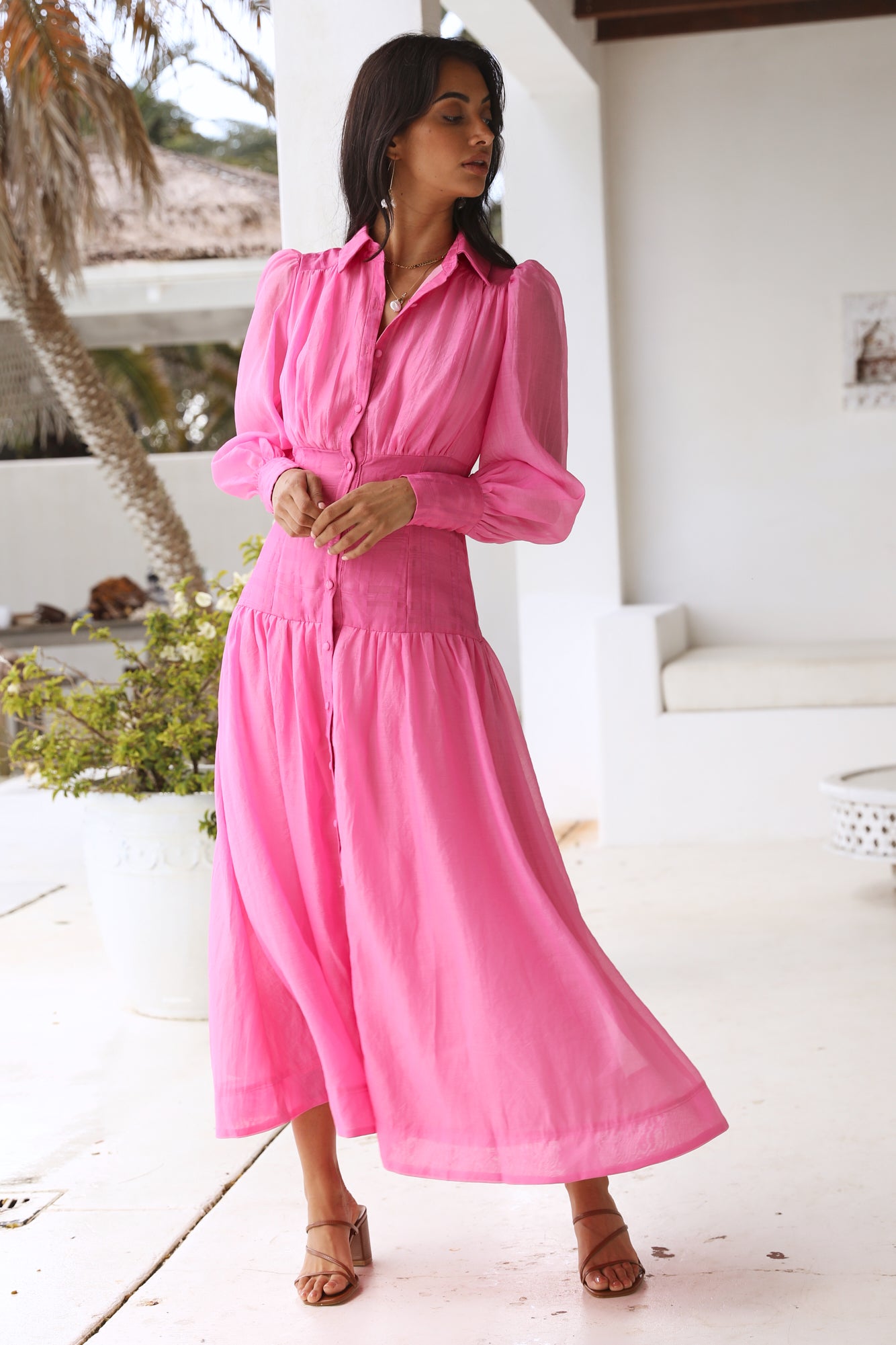 Coral Oceans Maxi Dress Pink-Seaa Fashion
