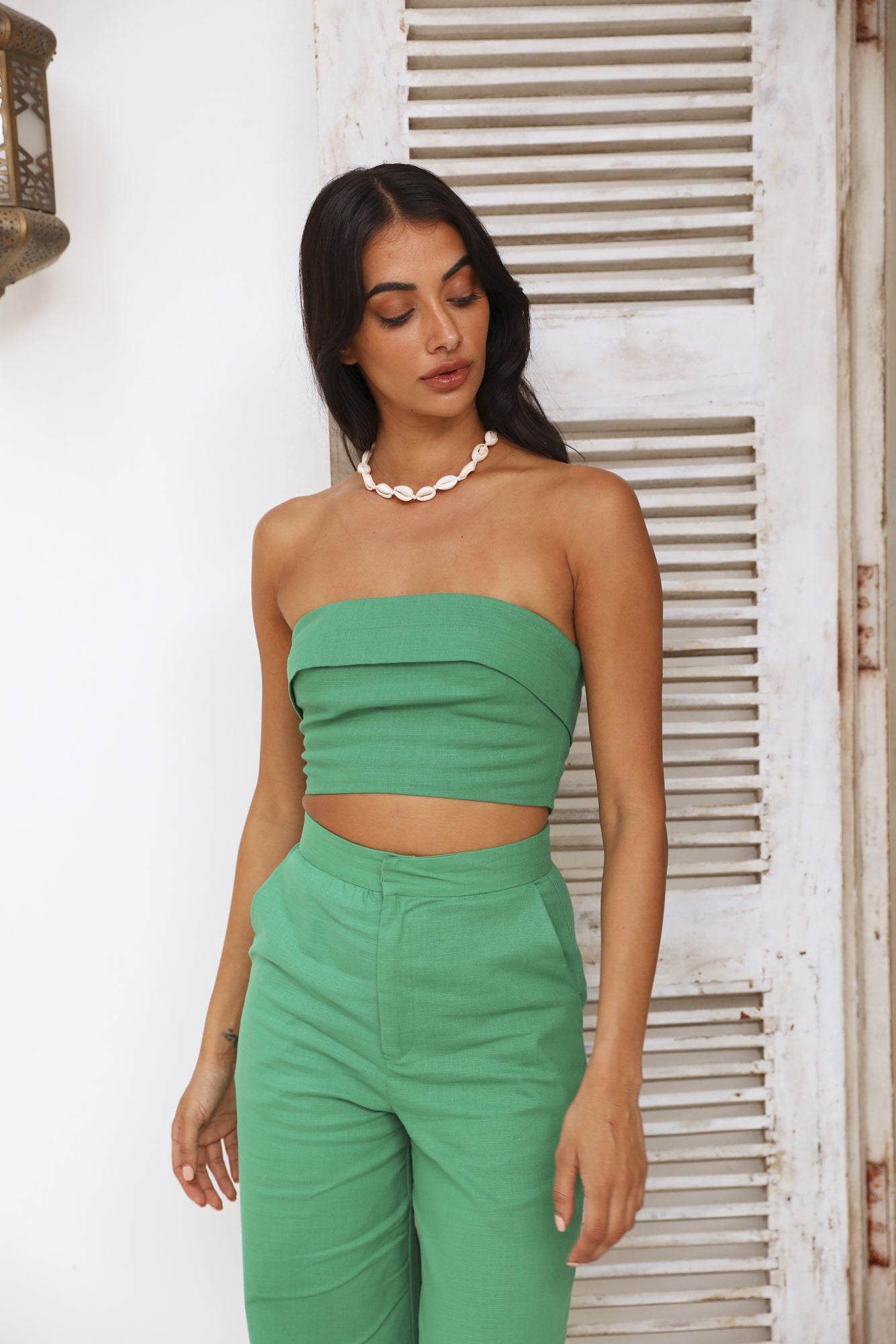 In Hindsight Crop Top Green-Seaa Fashion