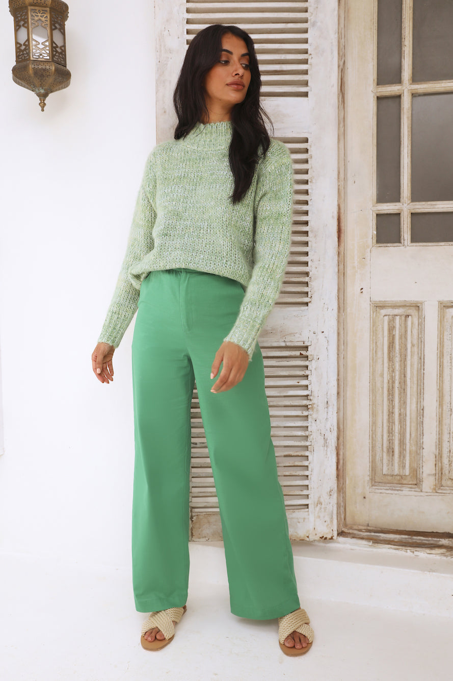 Perfect Leaves Knit Jumper Green-Seaa Fashion