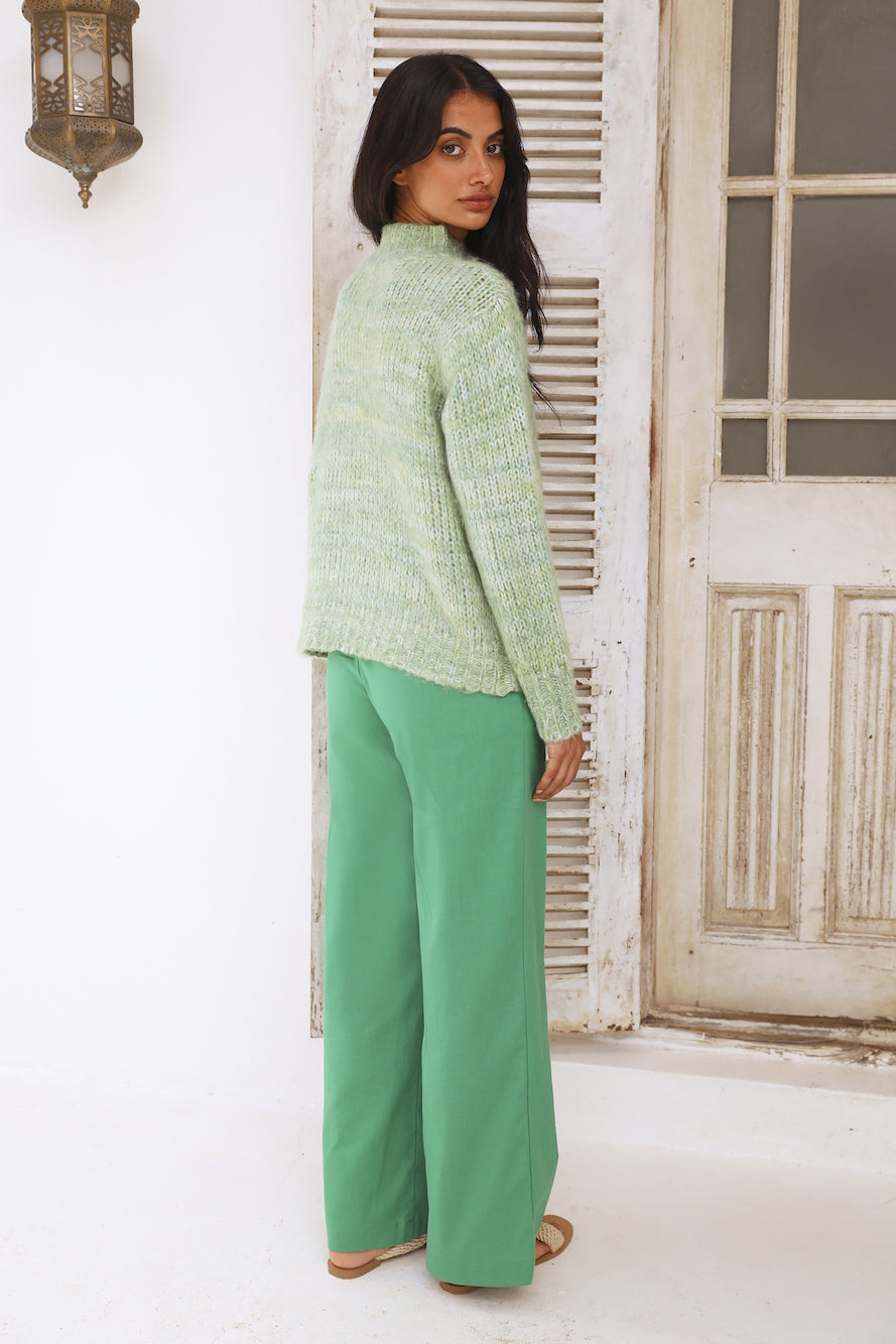 Perfect Leaves Knit Jumper Green-Seaa Fashion