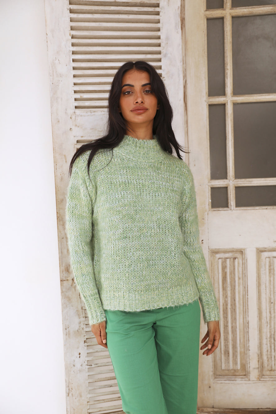 Perfect Leaves Knit Jumper Green-Seaa Fashion