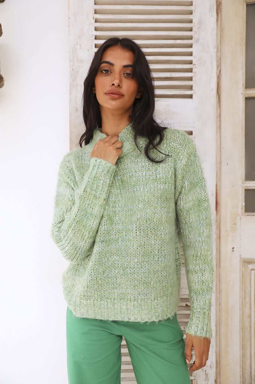 Perfect Leaves Knit Jumper Green-Seaa Fashion