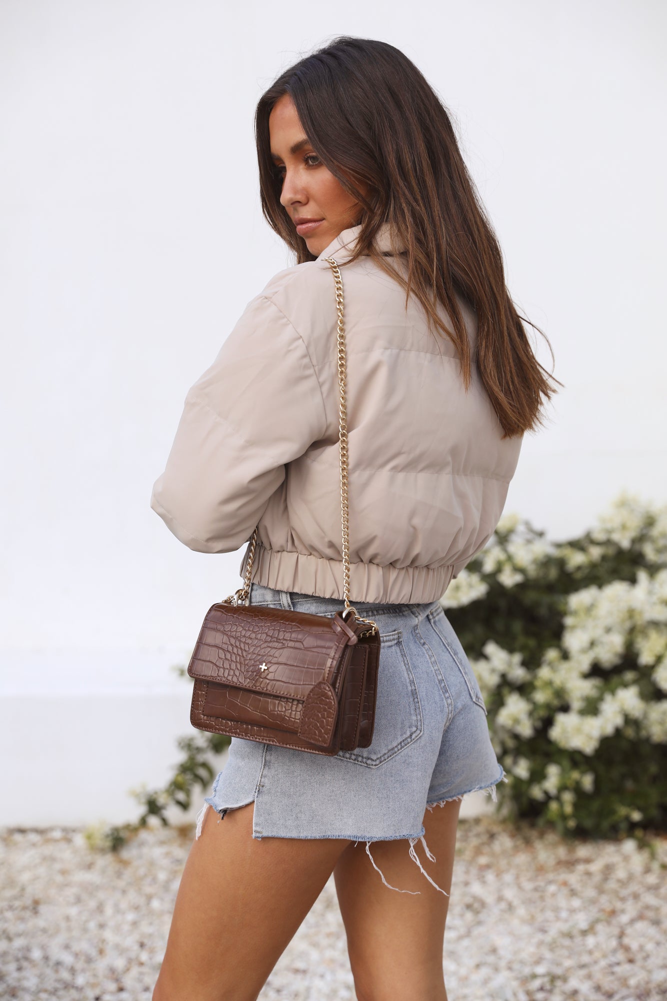 PETA + JAIN Lissy Bag Chocolate Croc-Seaa Fashion