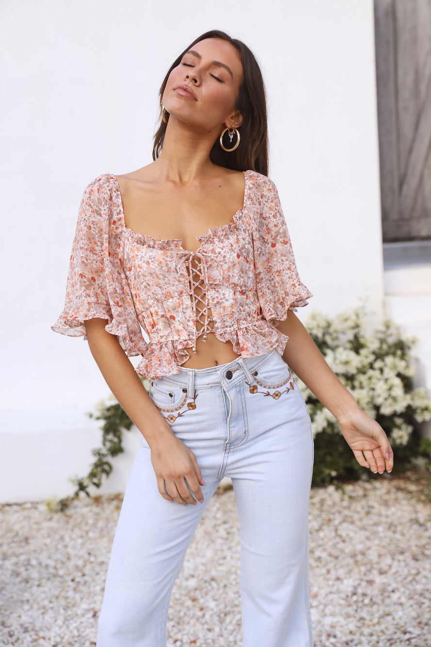 Gentle Loving Crop Top Brown-Seaa Fashion
