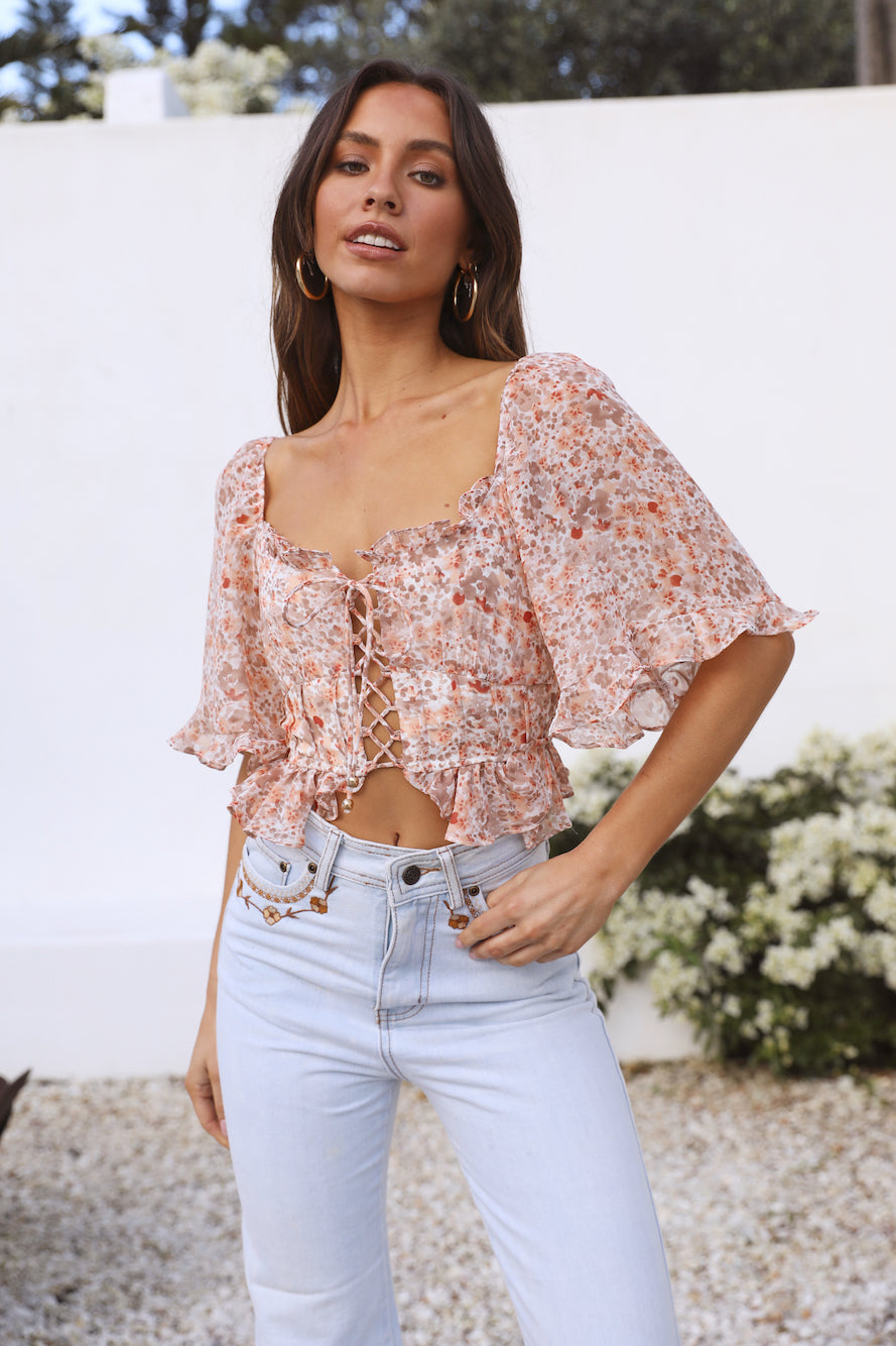 Gentle Loving Crop Top Brown-Seaa Fashion